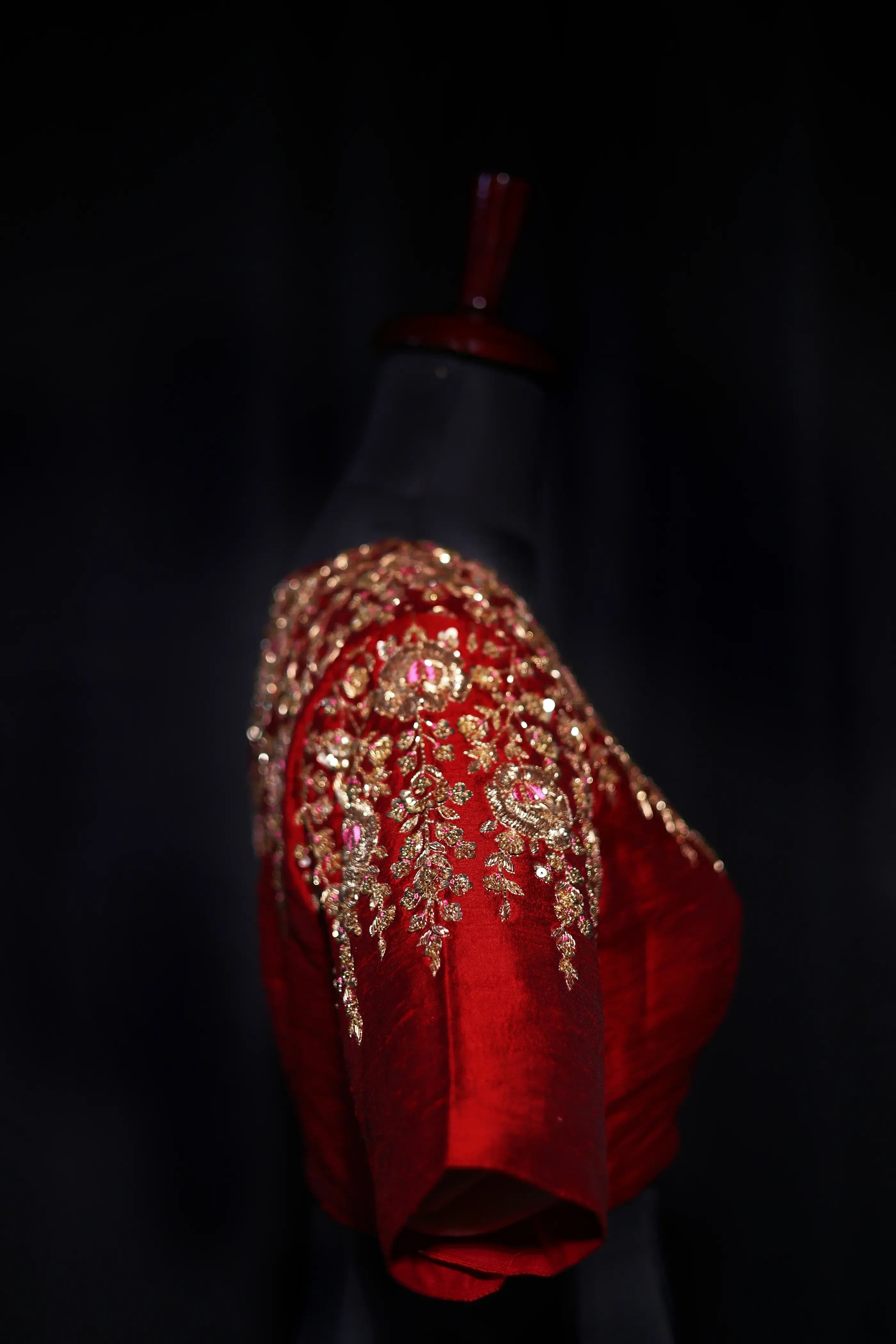 Maroon Raw Silk Blouse For Women Jaal Style Party wear