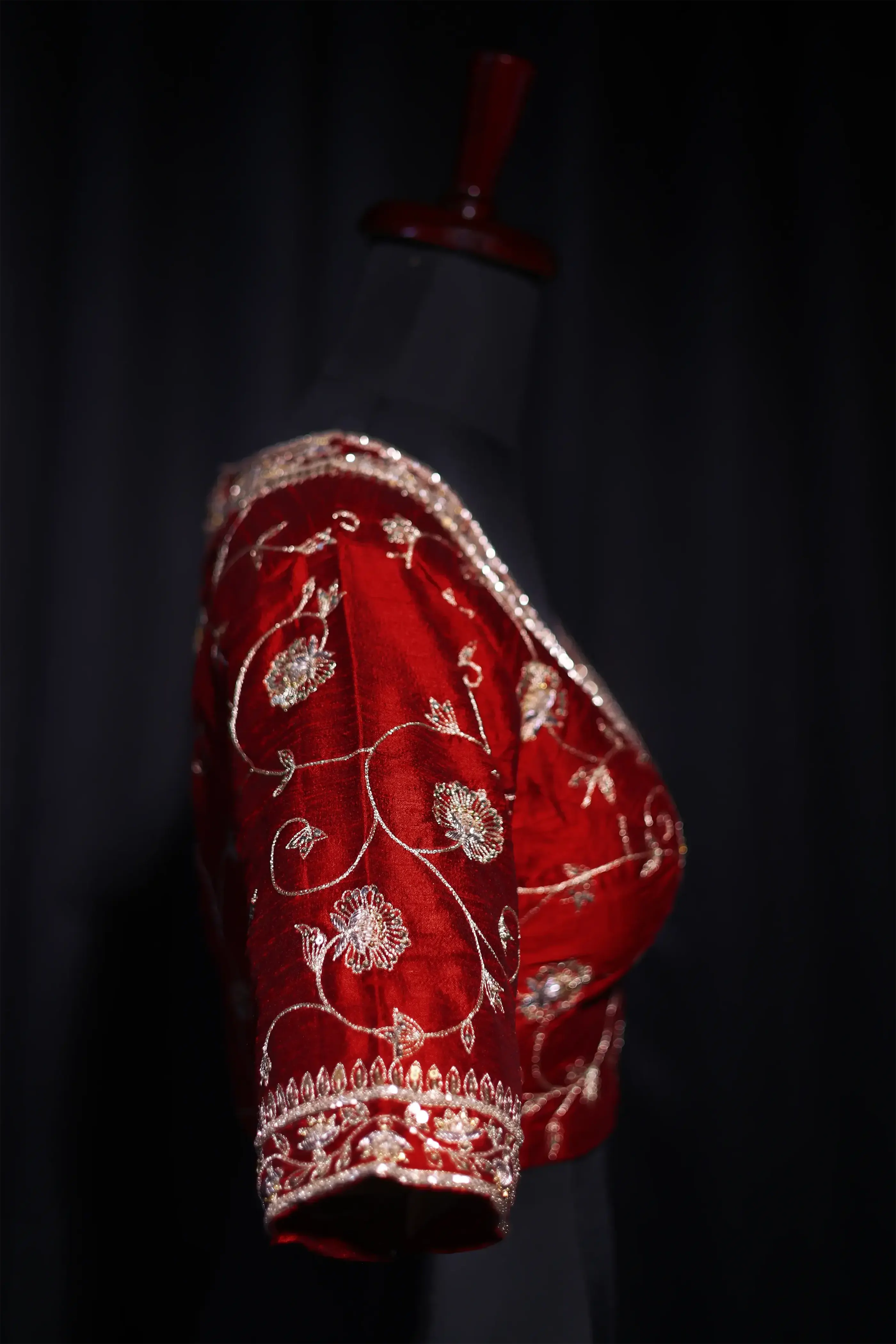 Maroon Raw Silk Blouse For Women Jaal Style Party wear