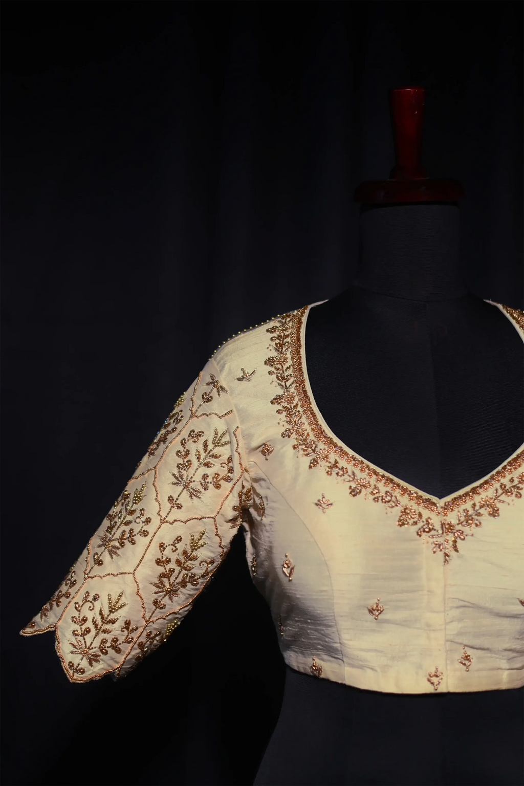 Offwhite Raw Silk Blouse For Women Jaal Style Party wear