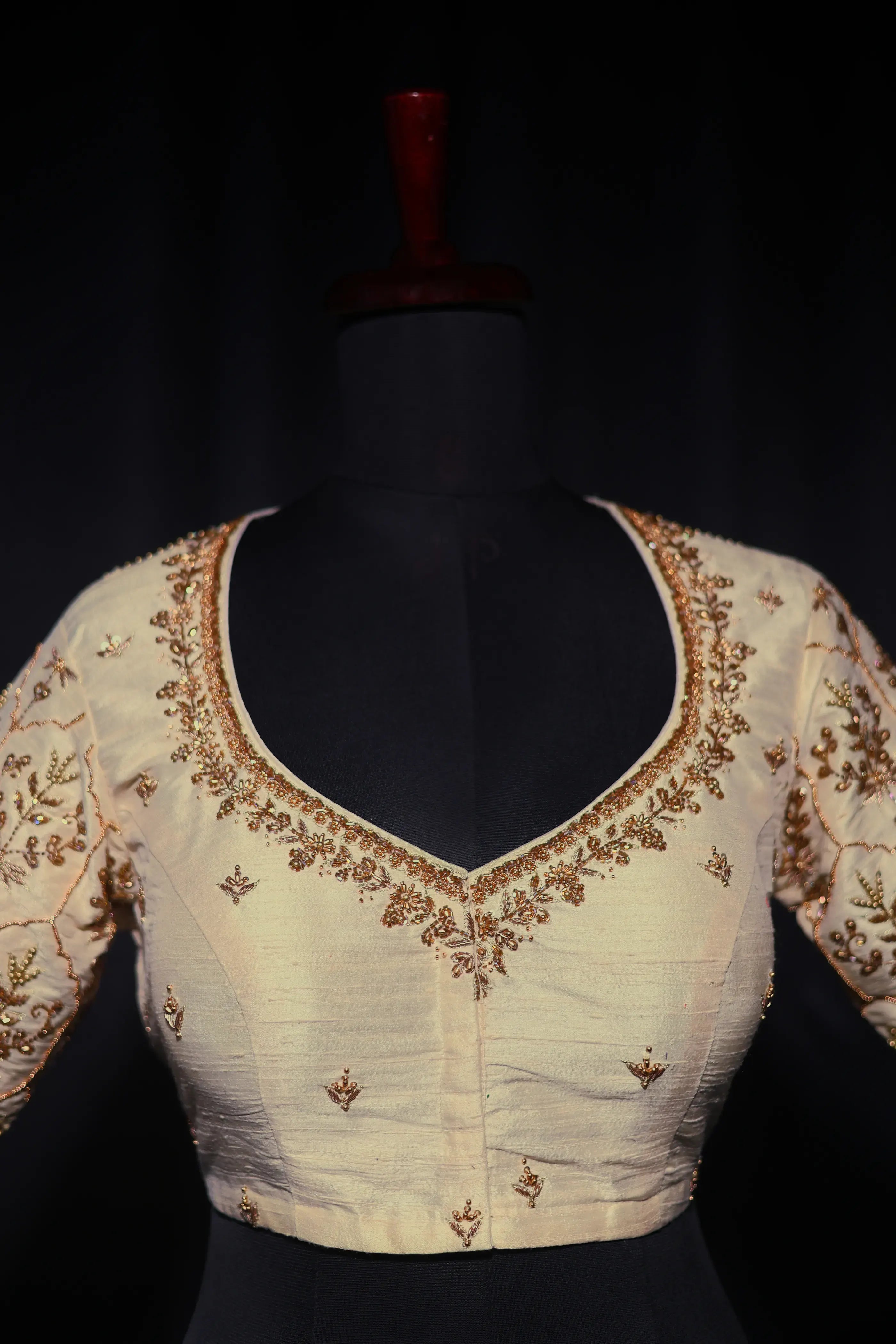 Offwhite Raw Silk Blouse For Women Jaal Style Party wear