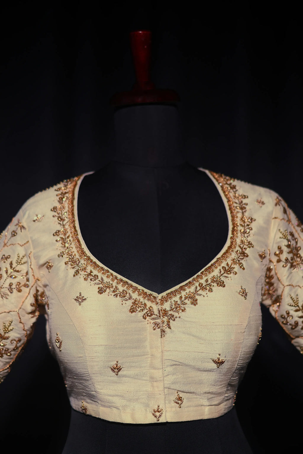 Offwhite Raw Silk Blouse For Women Jaal Style Party wear