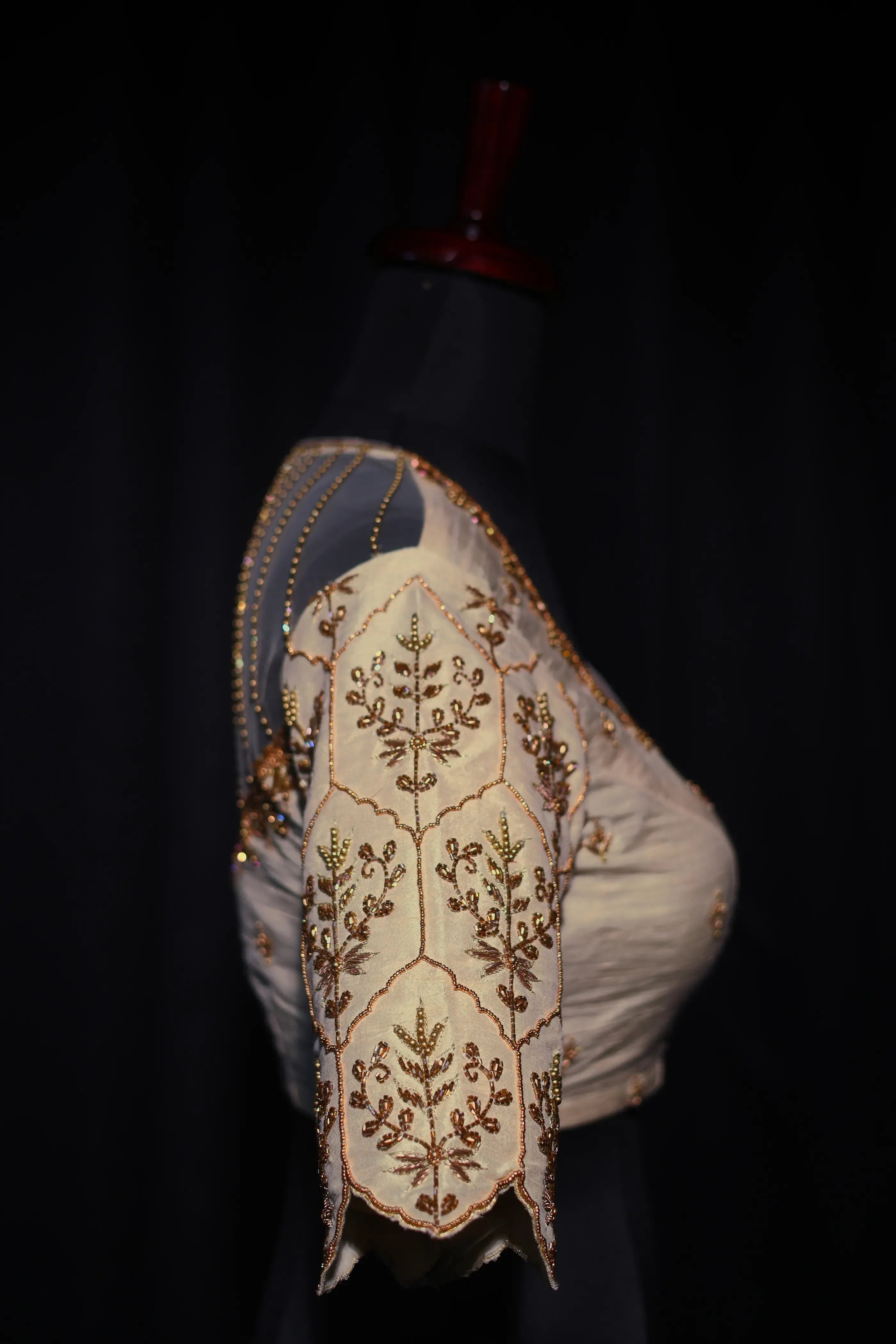 Offwhite Raw Silk Blouse For Women Jaal Style Party wear