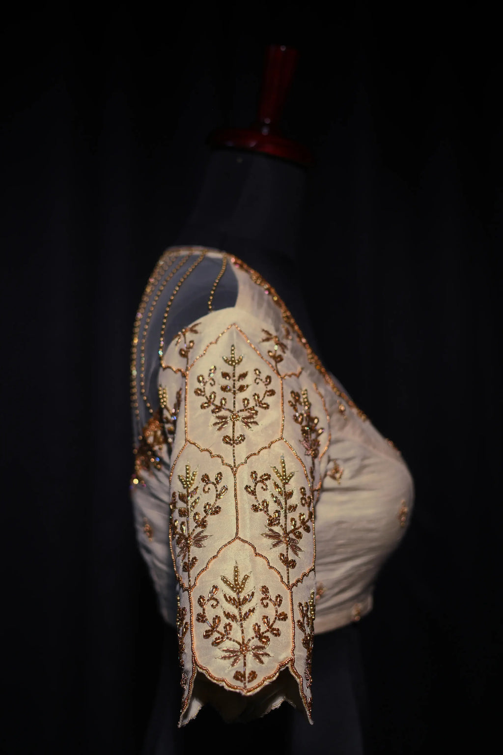 Offwhite Raw Silk Blouse For Women Jaal Style Party wear