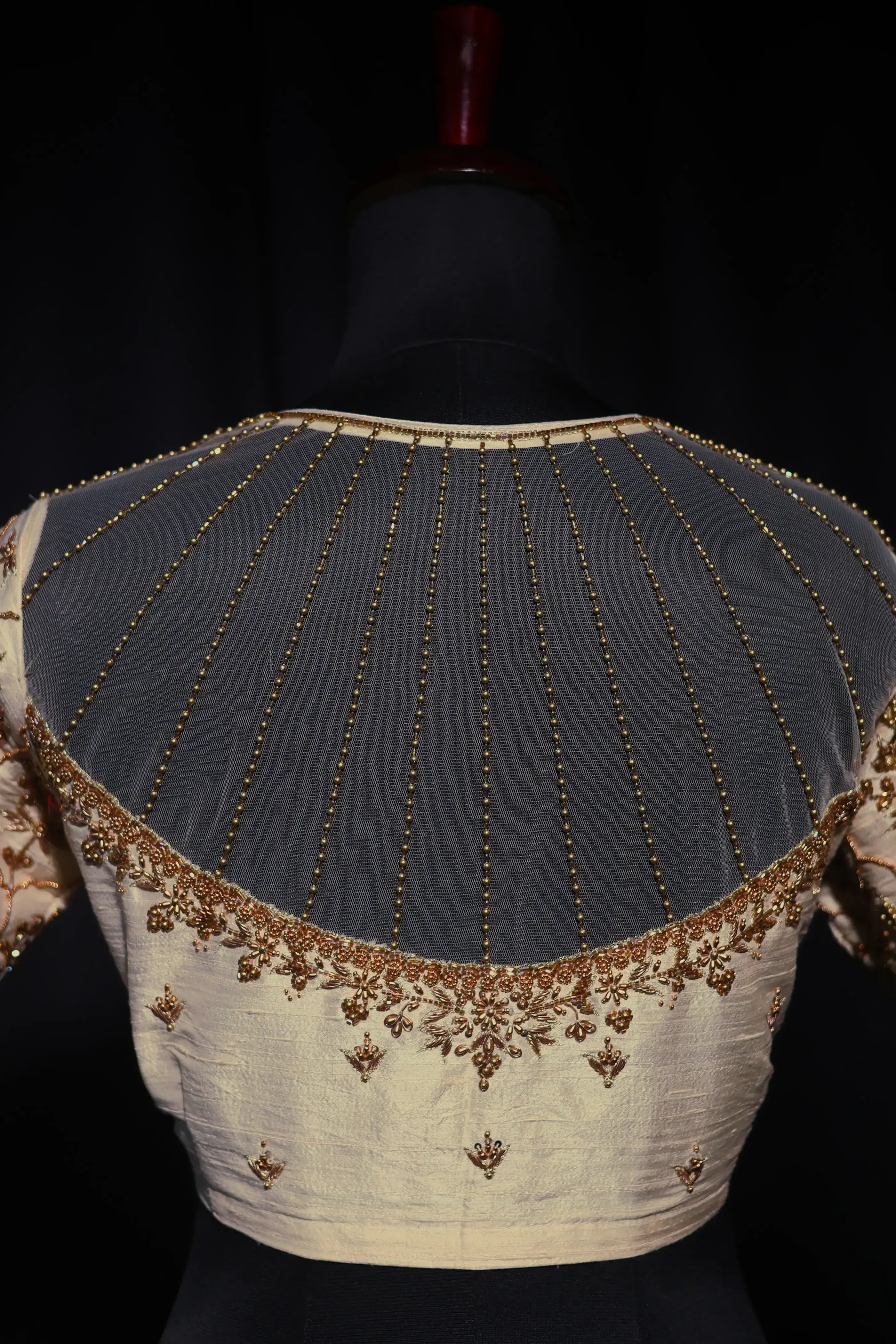 Offwhite Raw Silk Blouse For Women Jaal Style Party wear