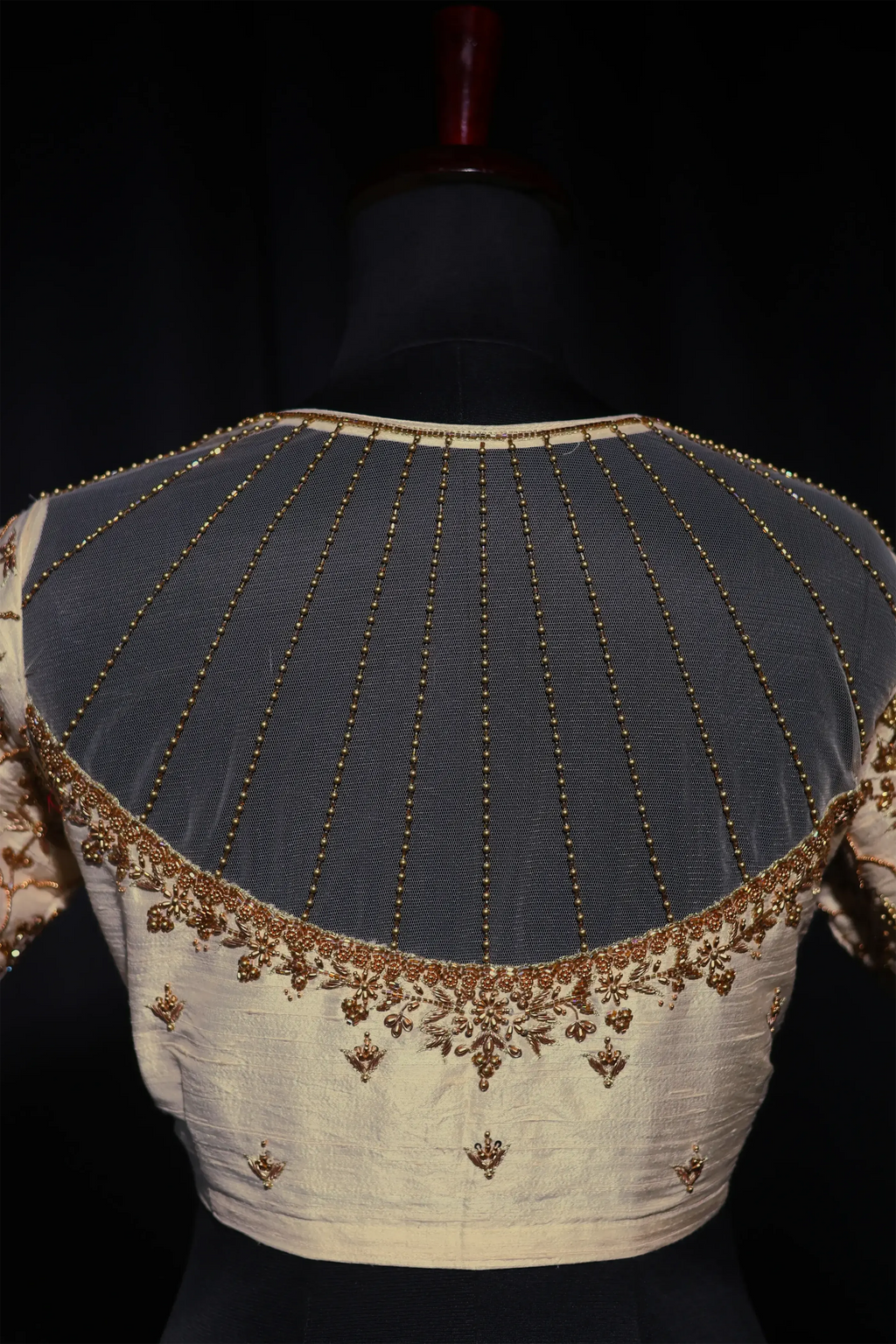 Offwhite Raw Silk Blouse For Women Jaal Style Party wear