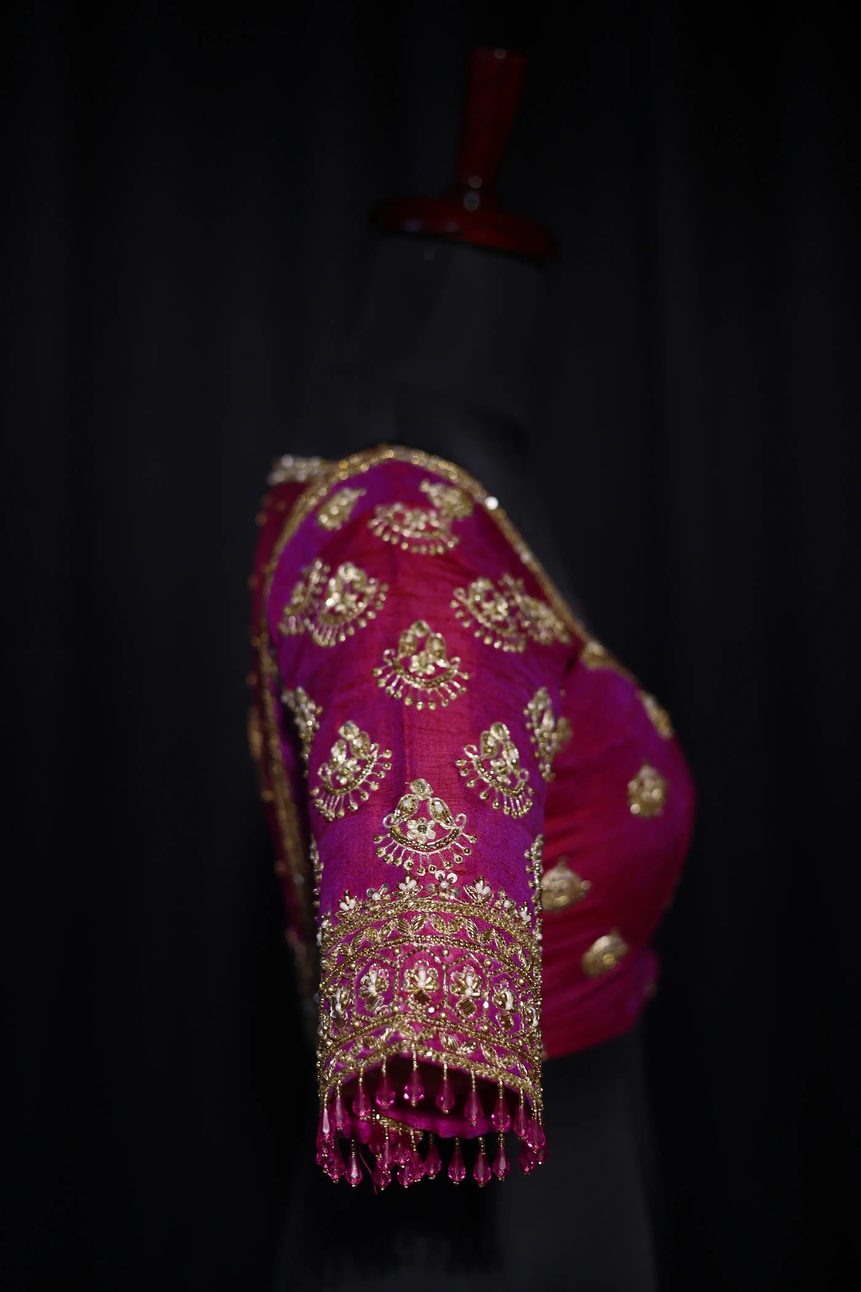 Magenda Dual Tone Raw Silk Blouse For Women Jaal Style Party wear