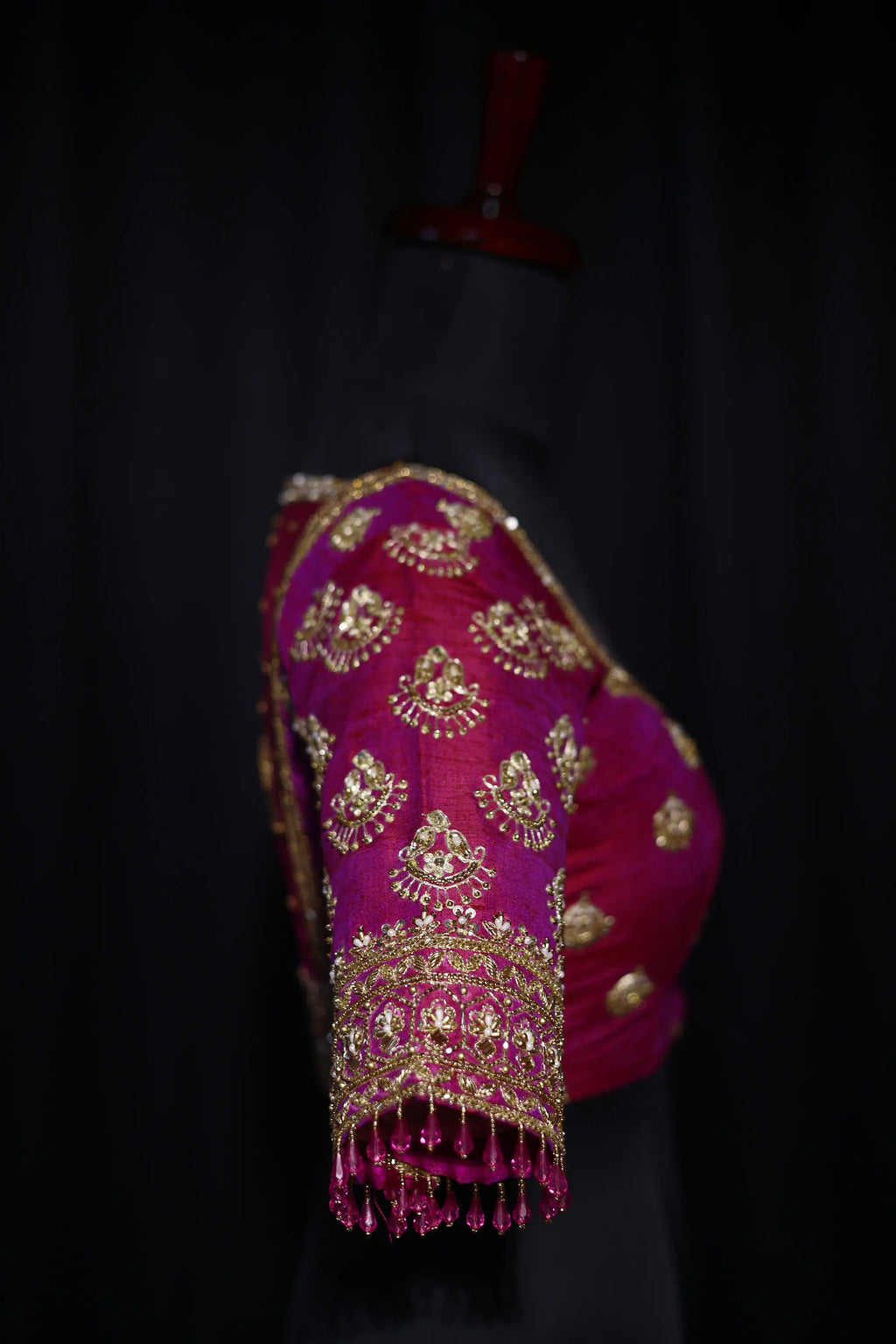 Magenda Dual Tone Raw Silk Blouse For Women Jaal Style Party wear