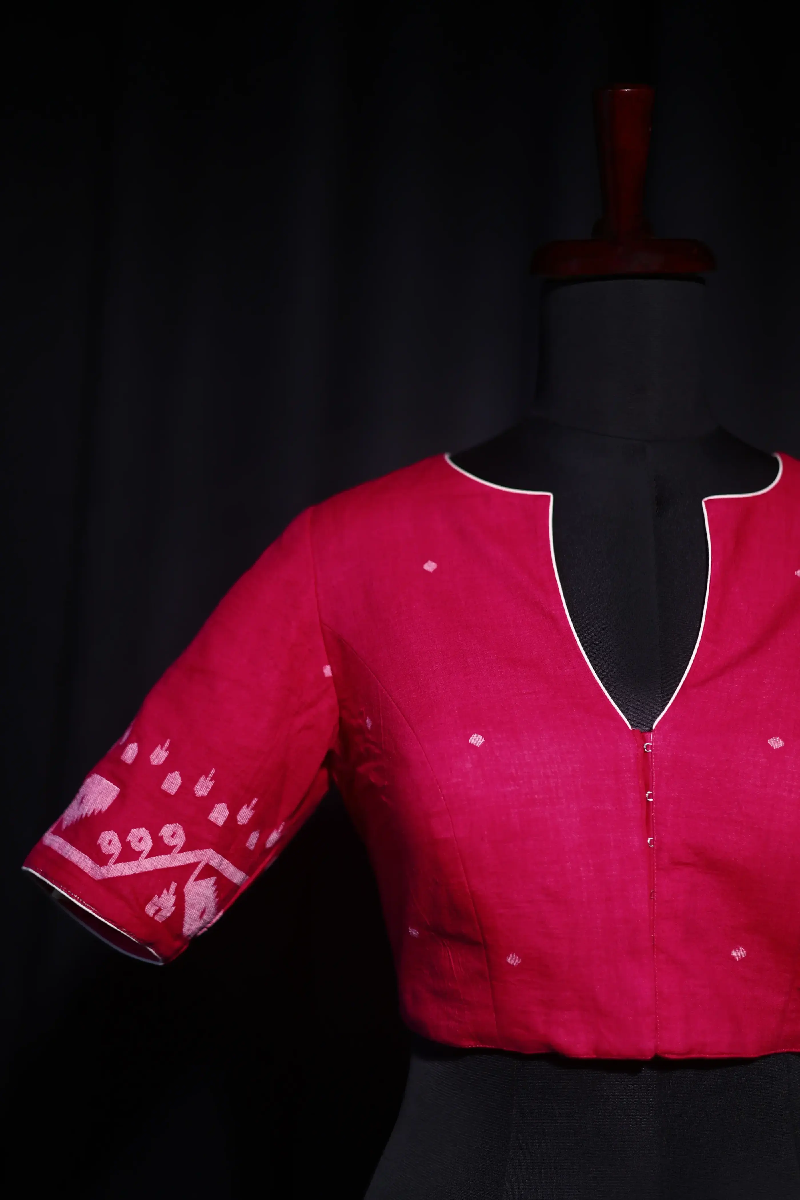 Rani Cotton Blouse For Women Jamdani Style Weddingwear