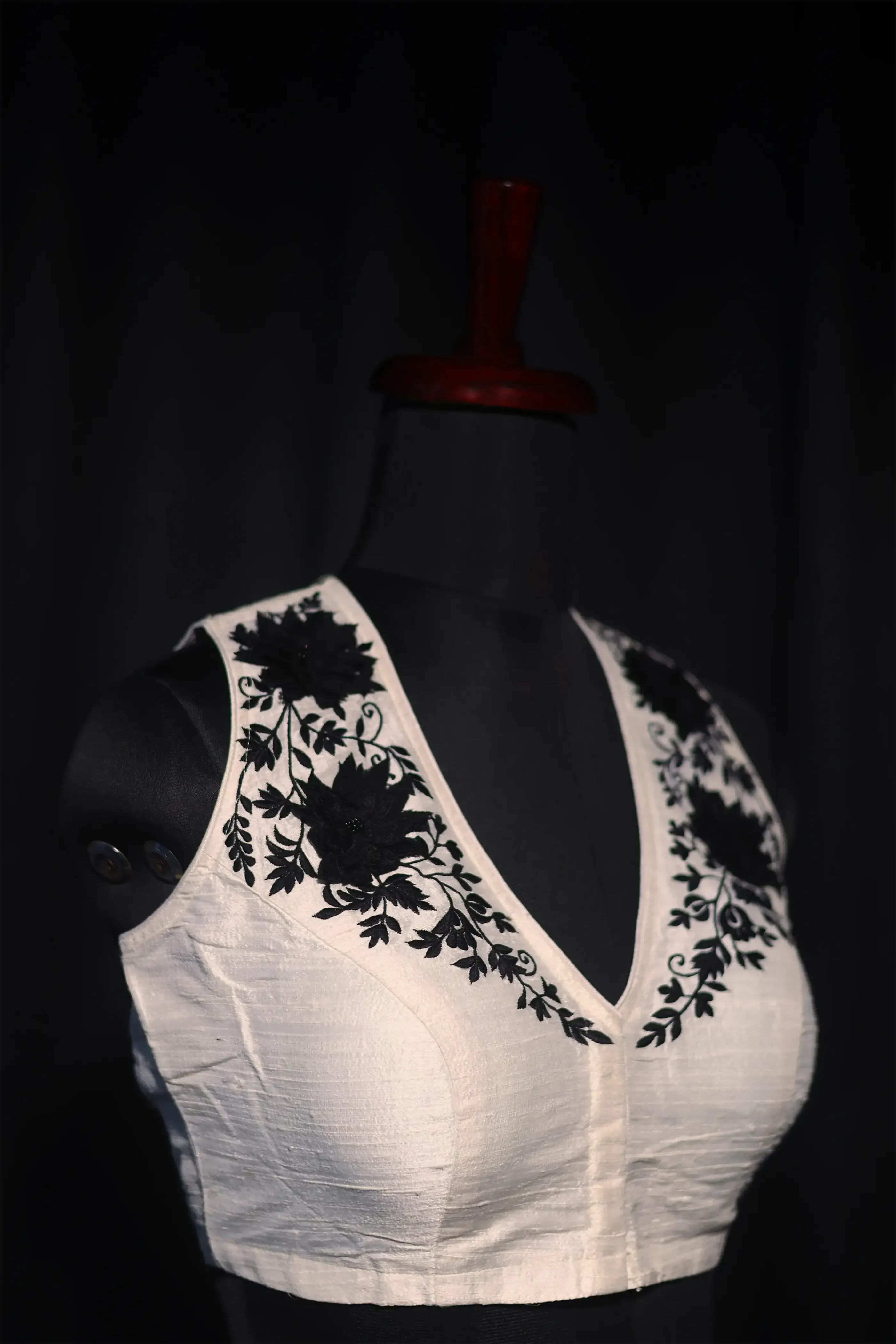 Offwhite Raw Silk Blouse For Women  Style Party wear