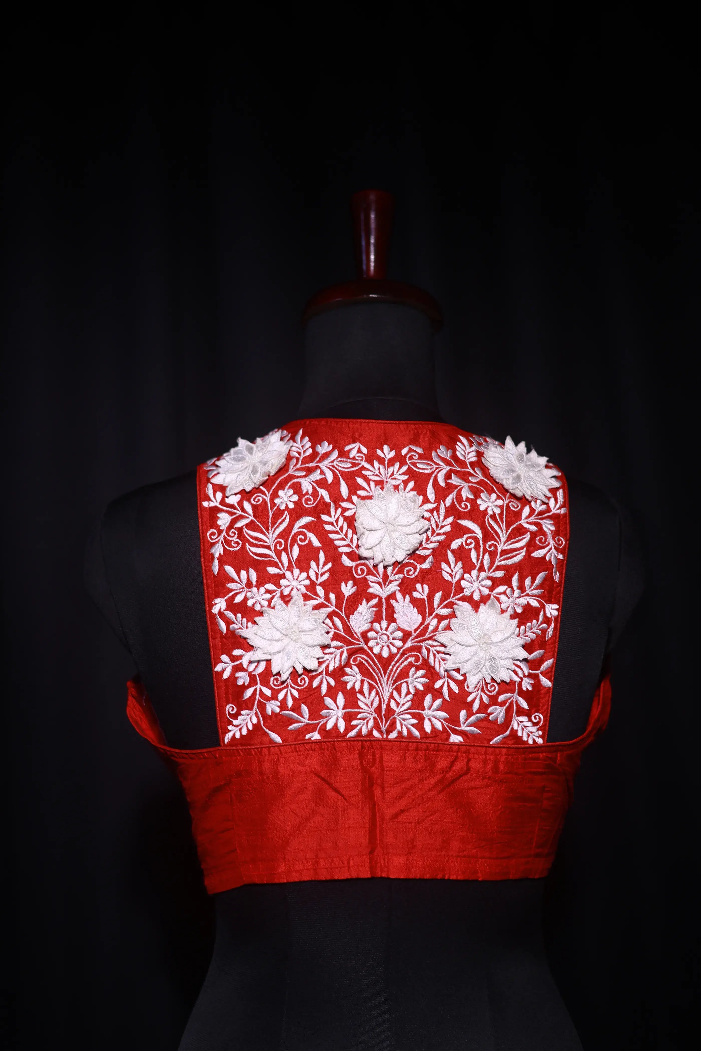 Red Raw Silk Blouse For Women  Style Party wear