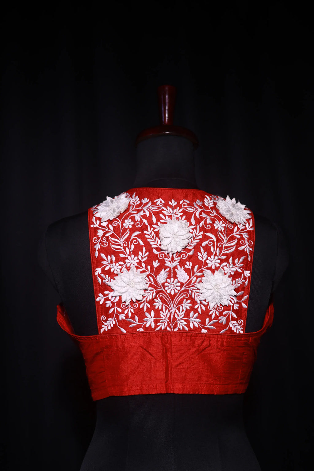 Red Raw Silk Blouse For Women  Style Party wear