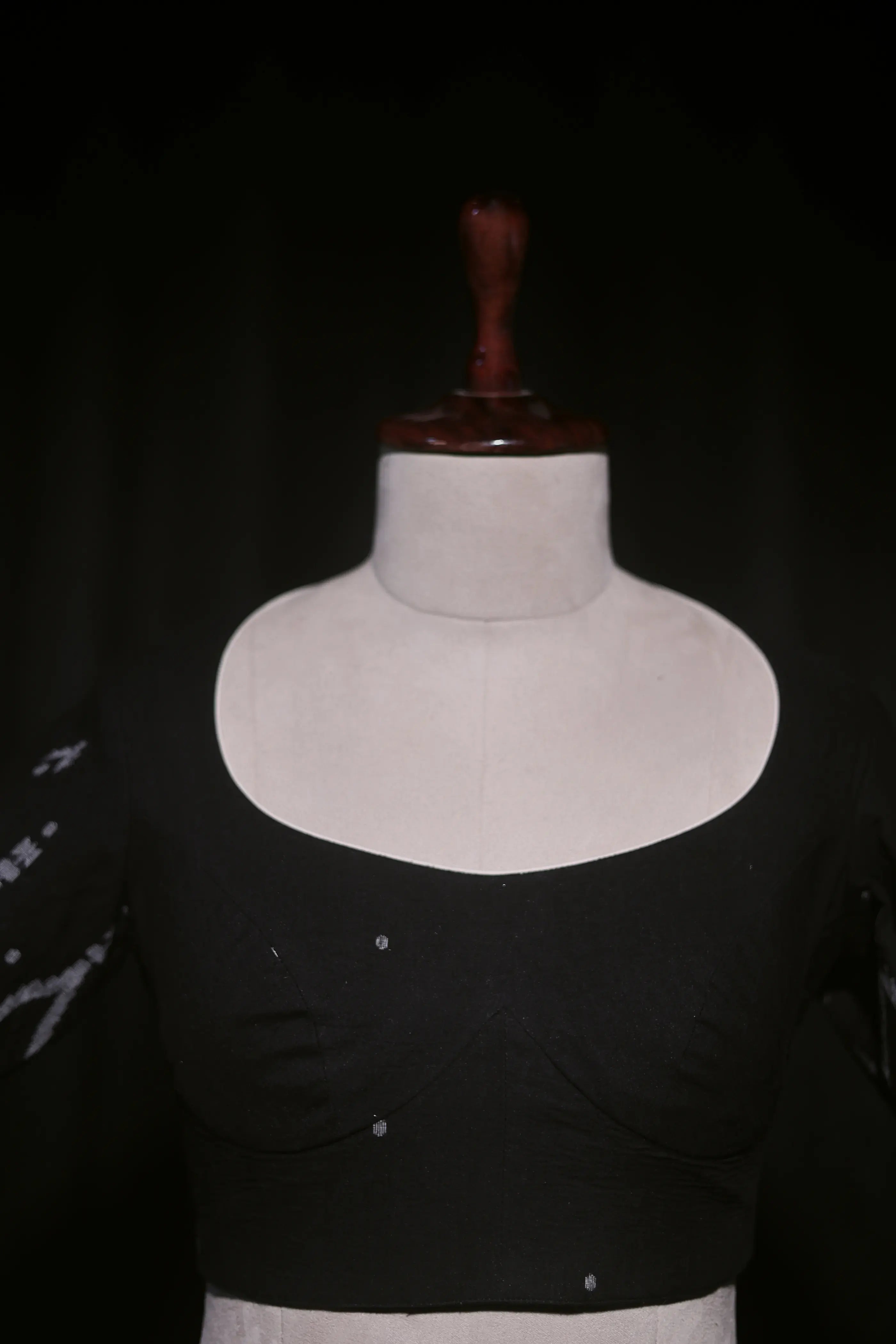 Black Cotton Blouse For Women Jamdani Style Weddingwear