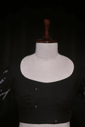Black Cotton Blouse For Women Jamdani Style Weddingwear
