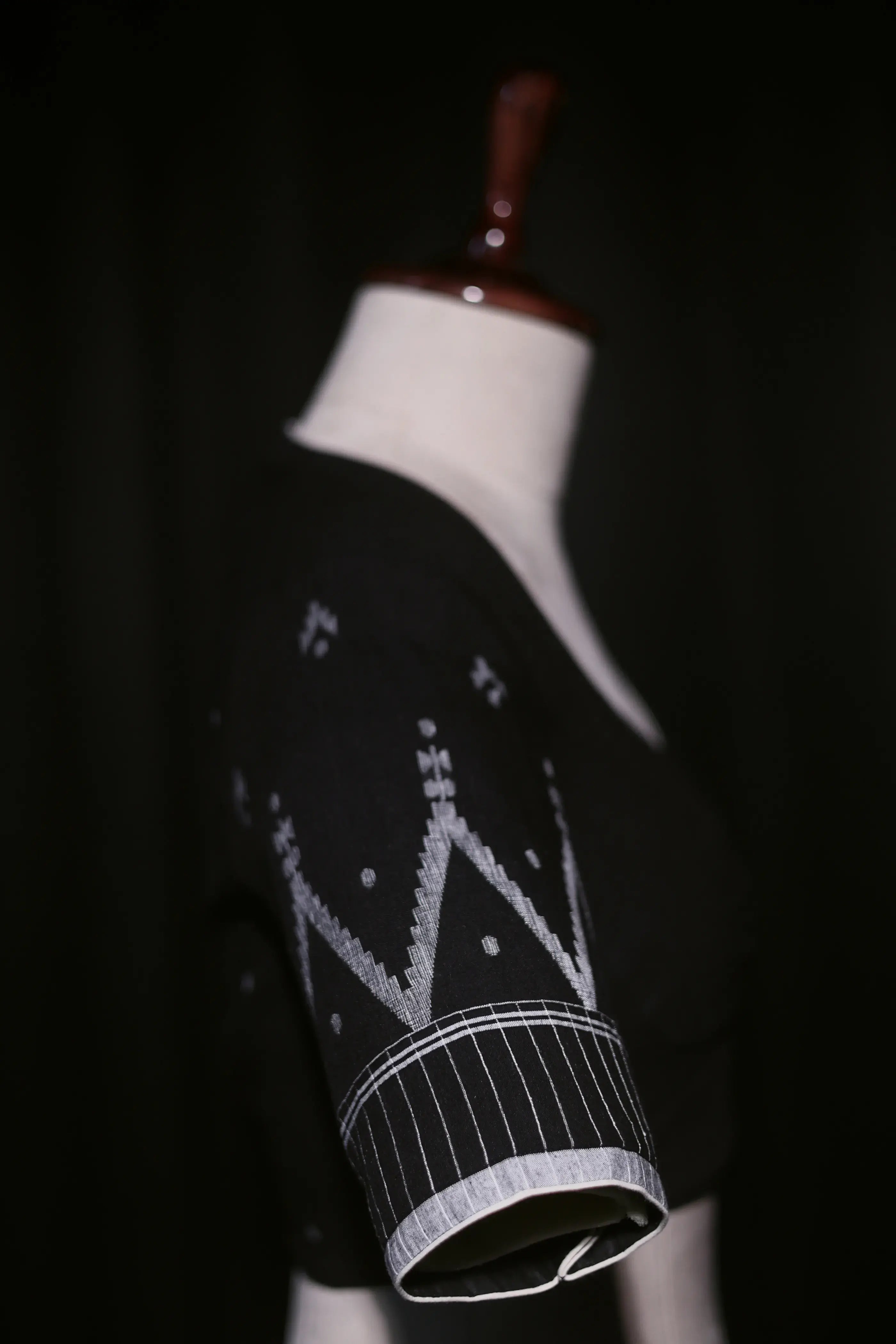 Black Cotton Blouse For Women Jamdani Style Weddingwear