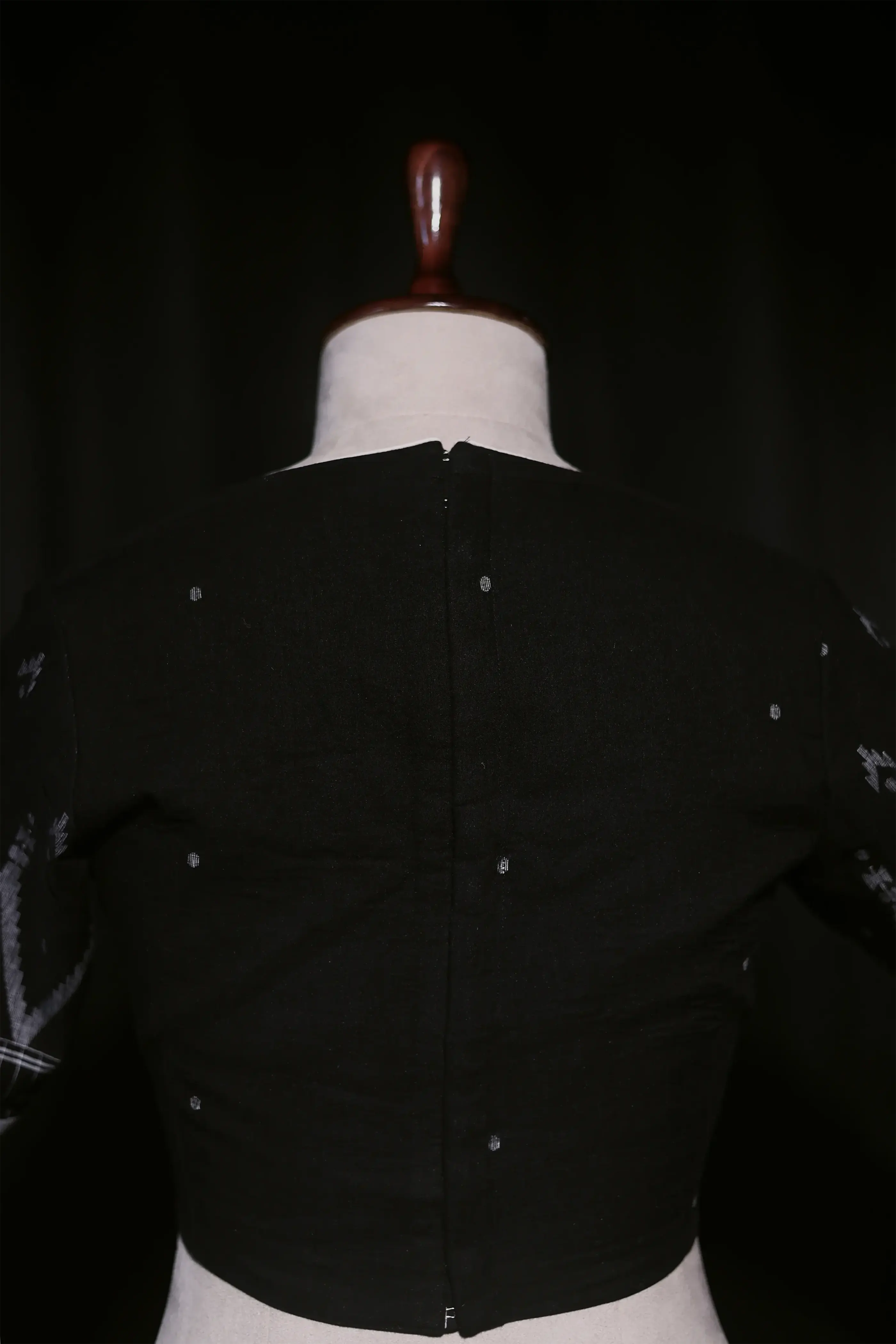 Black Cotton Blouse For Women Jamdani Style Weddingwear