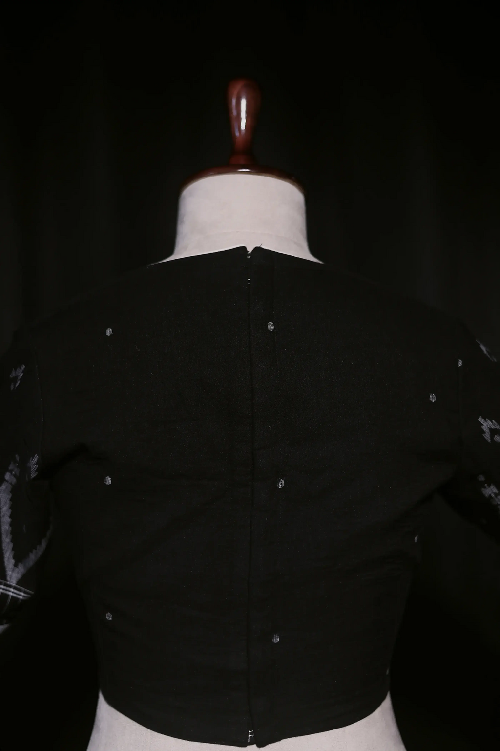 Black Cotton Blouse For Women Jamdani Style Weddingwear