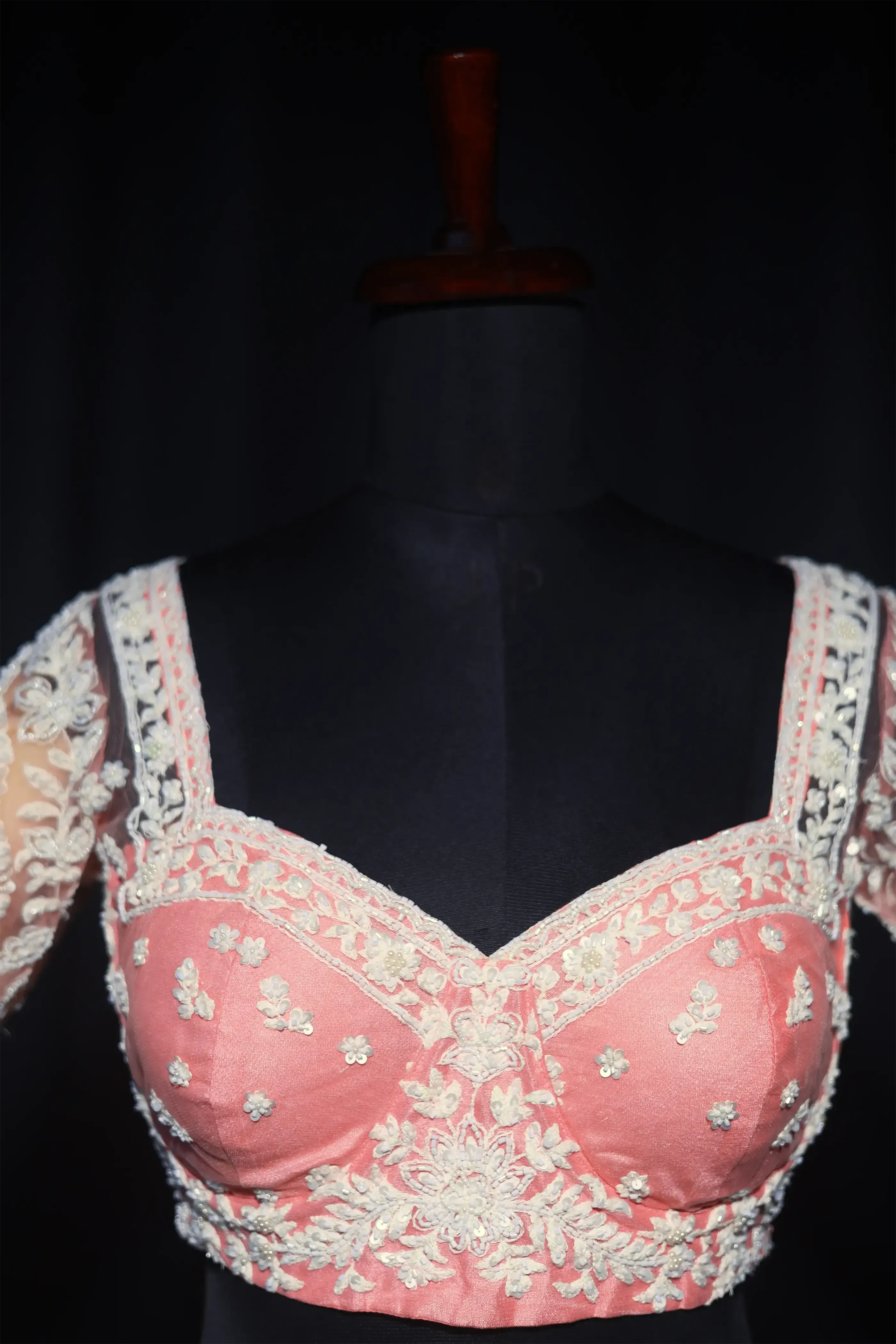 Baby Pink Net  Blouse For Women Jaal Style Party wear