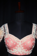 Baby Pink Net  Blouse For Women Jaal Style Party wear