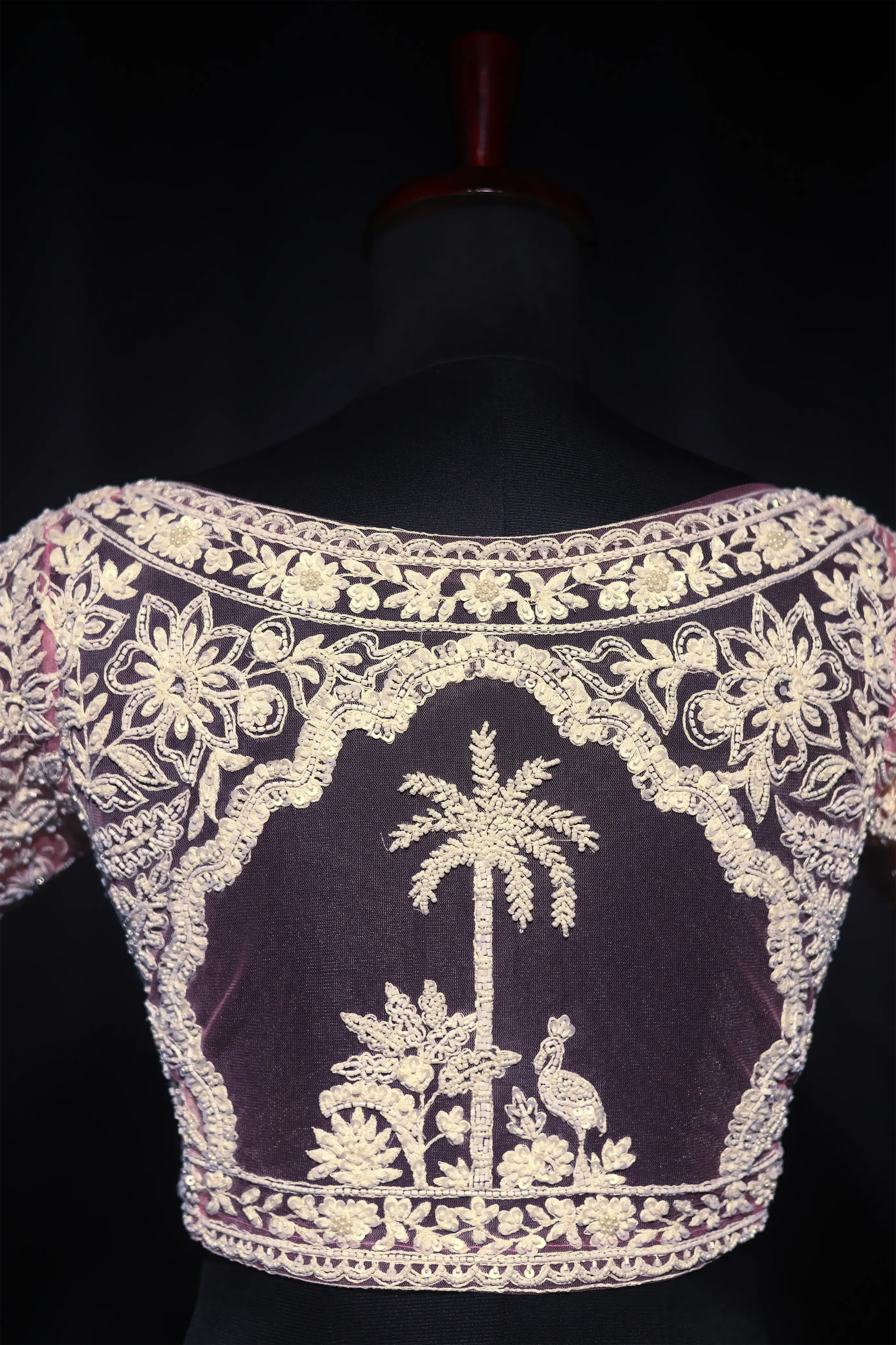 Baby Pink Net  Blouse For Women Jaal Style Party wear