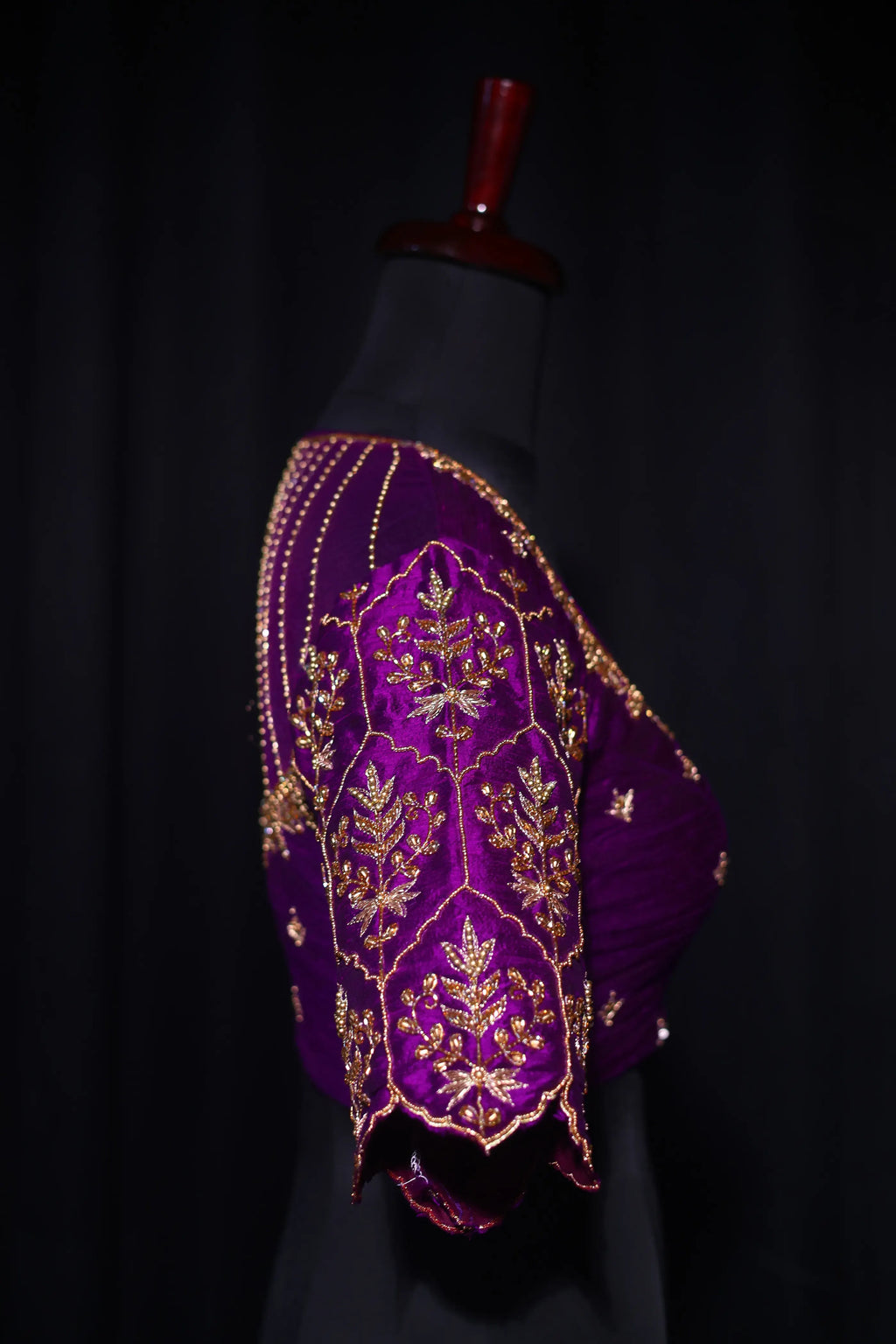 Purple Raw Silk Blouse For Women Jaal Style Party wear