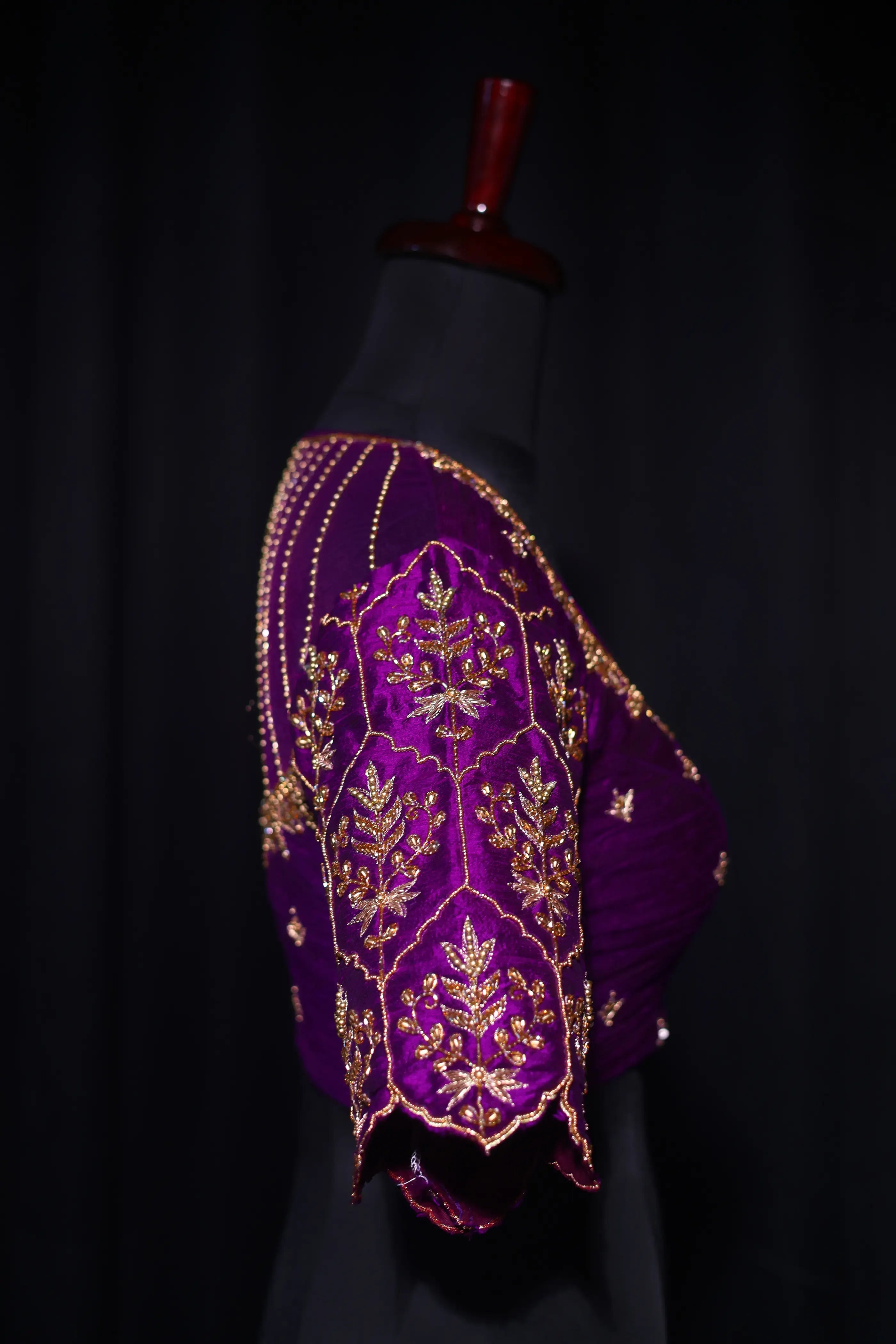 Purple Raw Silk Blouse For Women Jaal Style Party wear