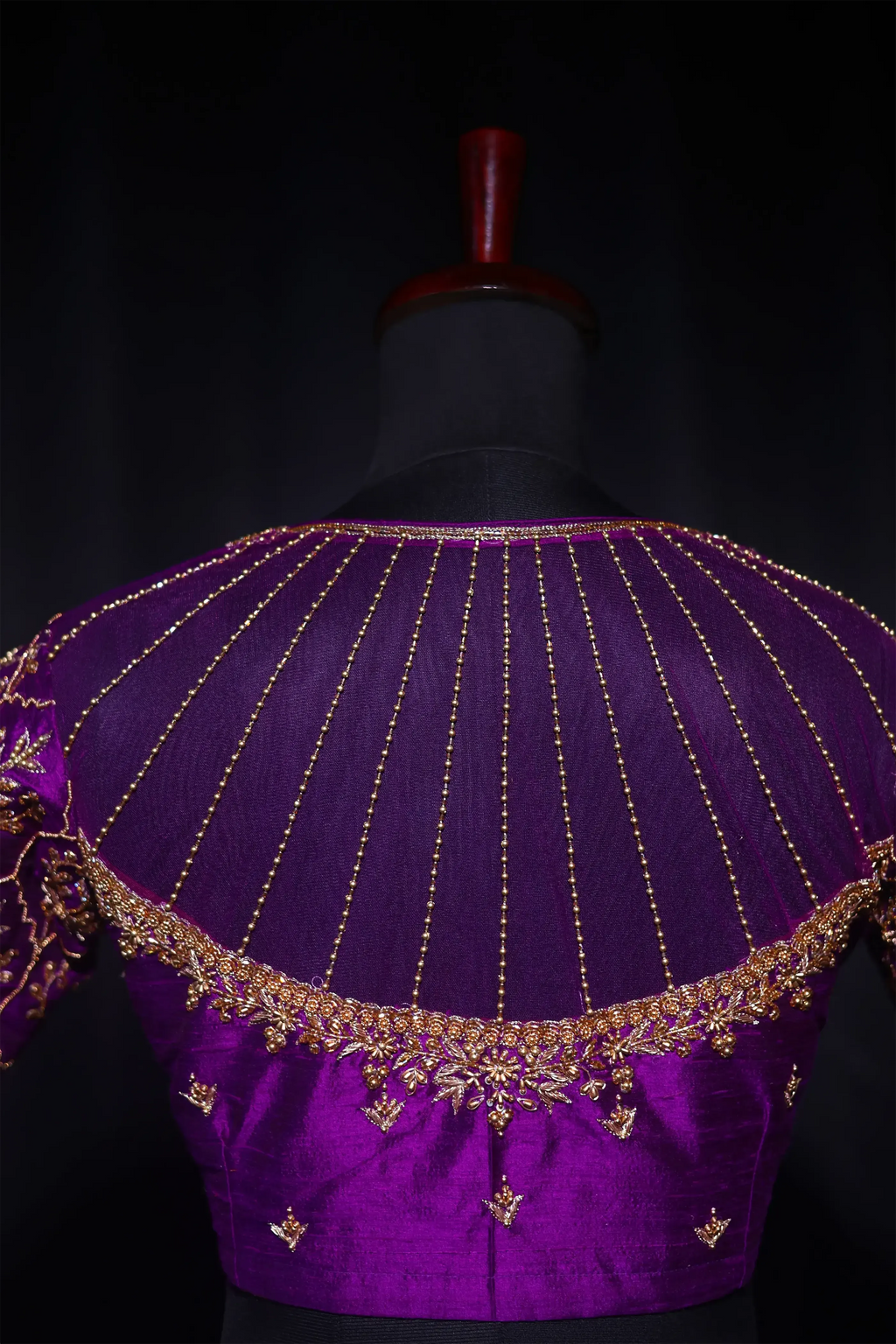 Purple Raw Silk Blouse For Women Jaal Style Party wear