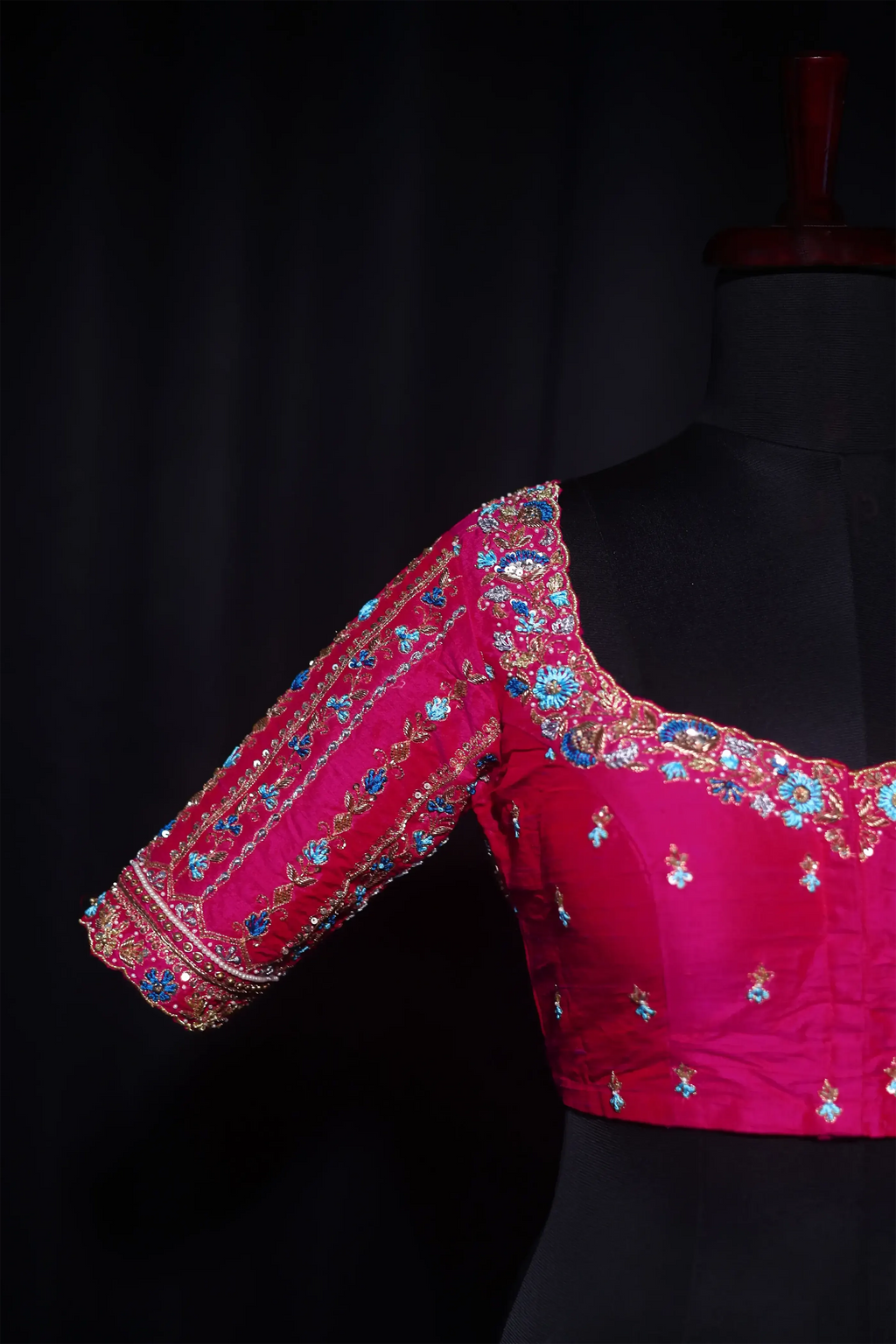 Rani Raw Silk Blouse For Women Jaal Style Party wear