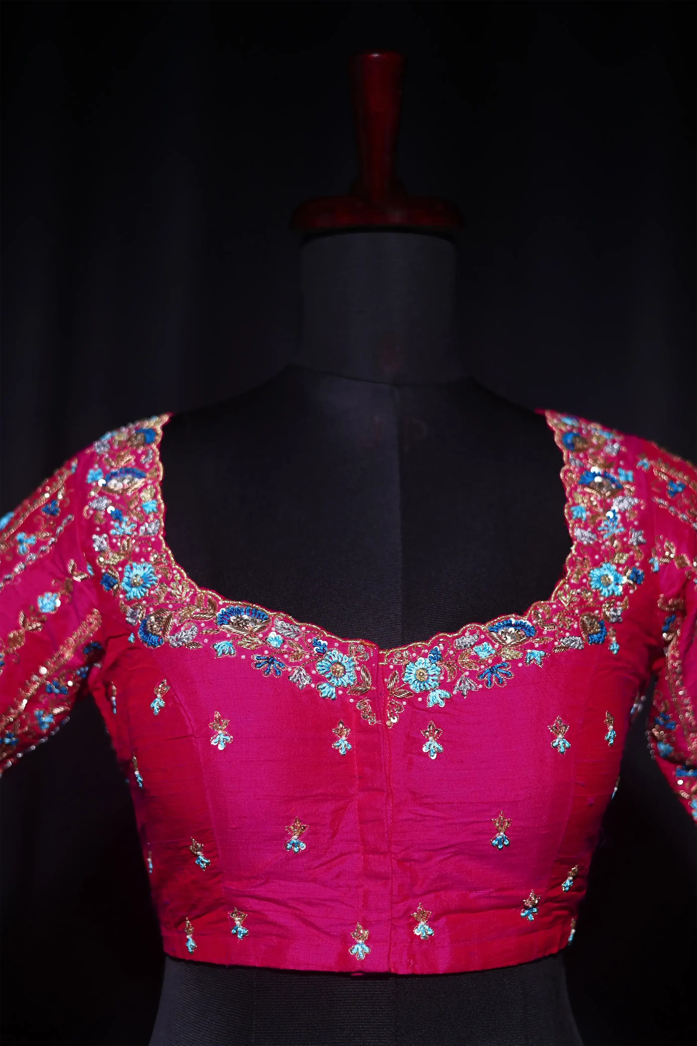Rani Raw Silk Blouse For Women Jaal Style Party wear