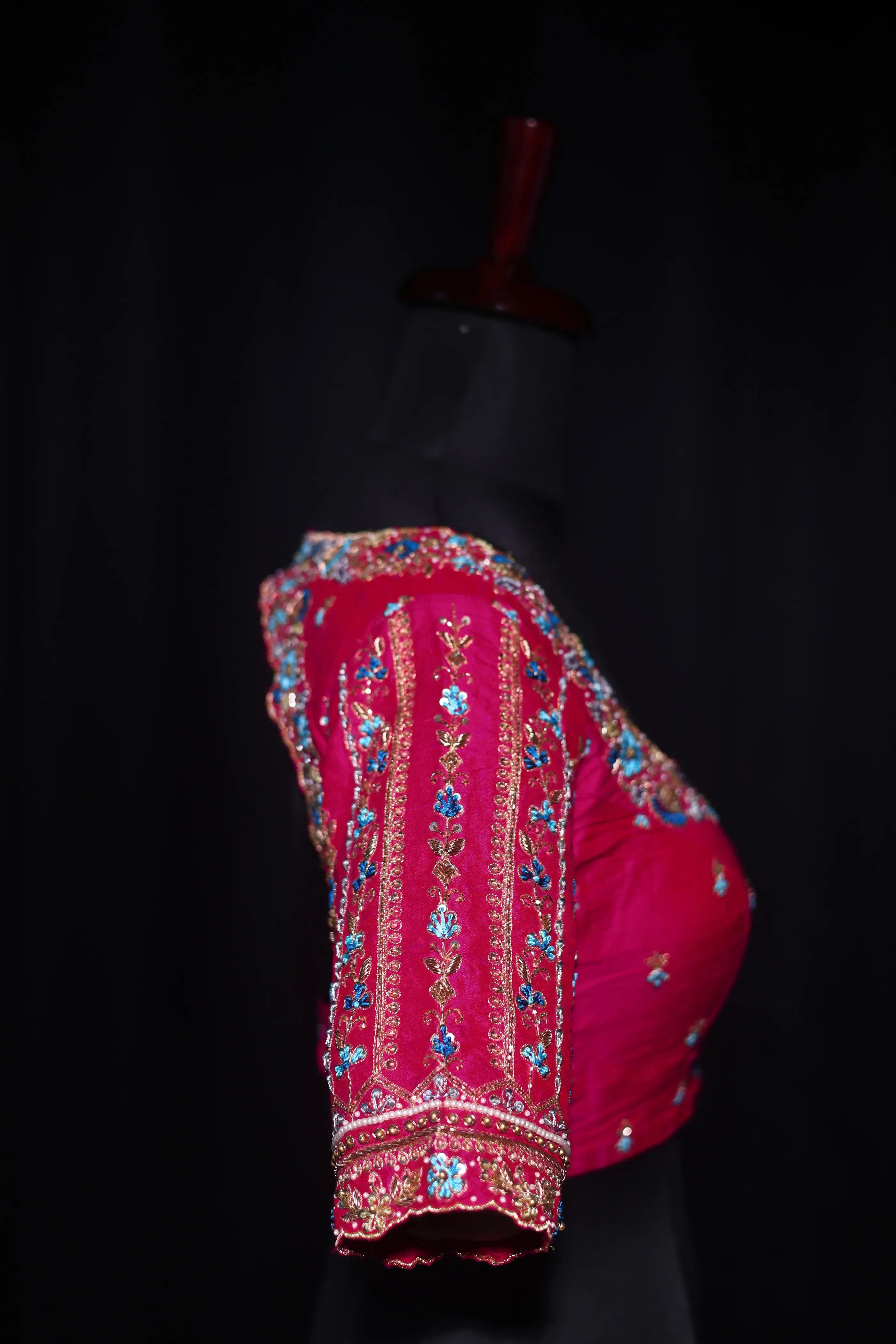 Rani Raw Silk Blouse For Women Jaal Style Party wear