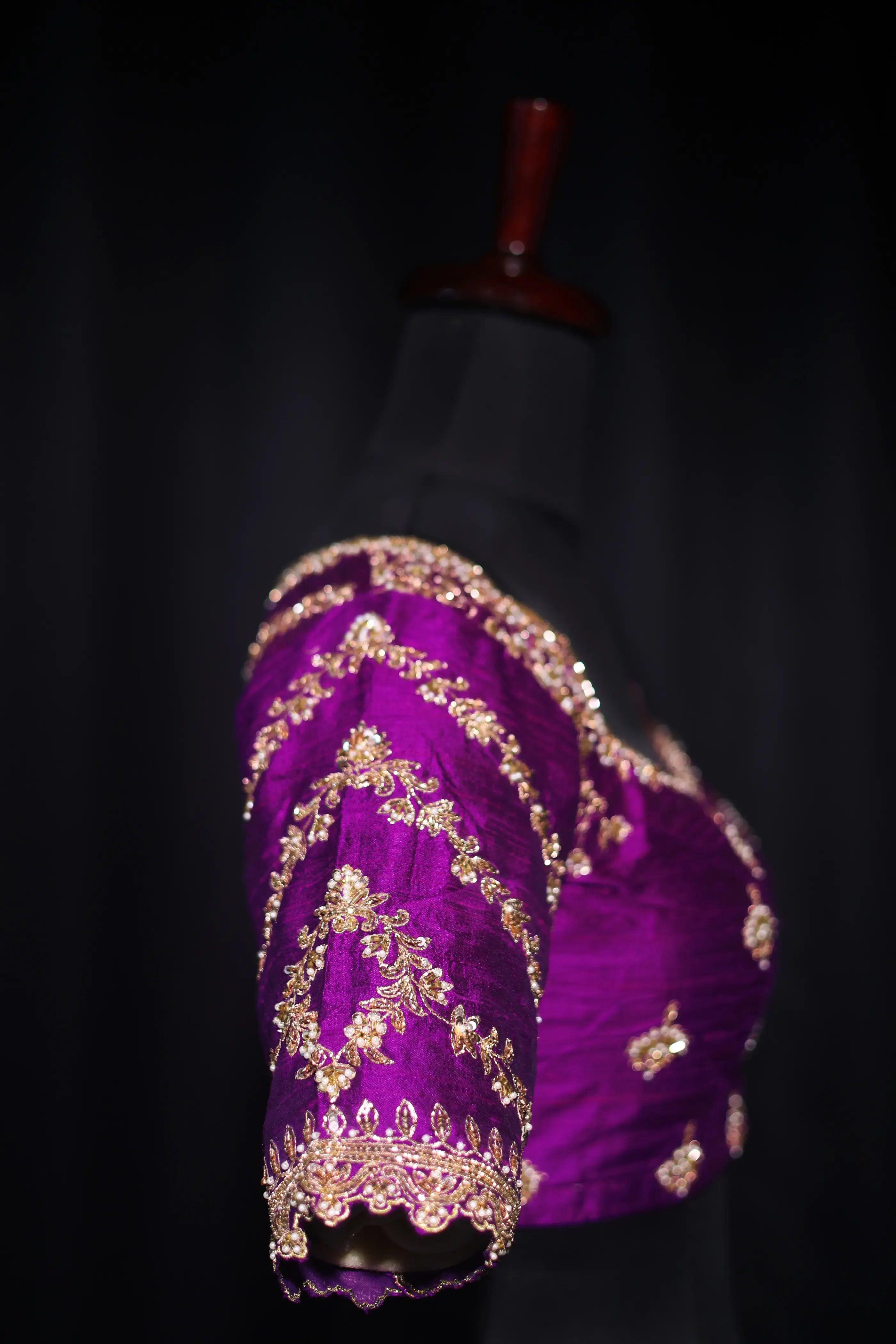Purple Raw Silk Blouse For Women Jaal Style Party wear