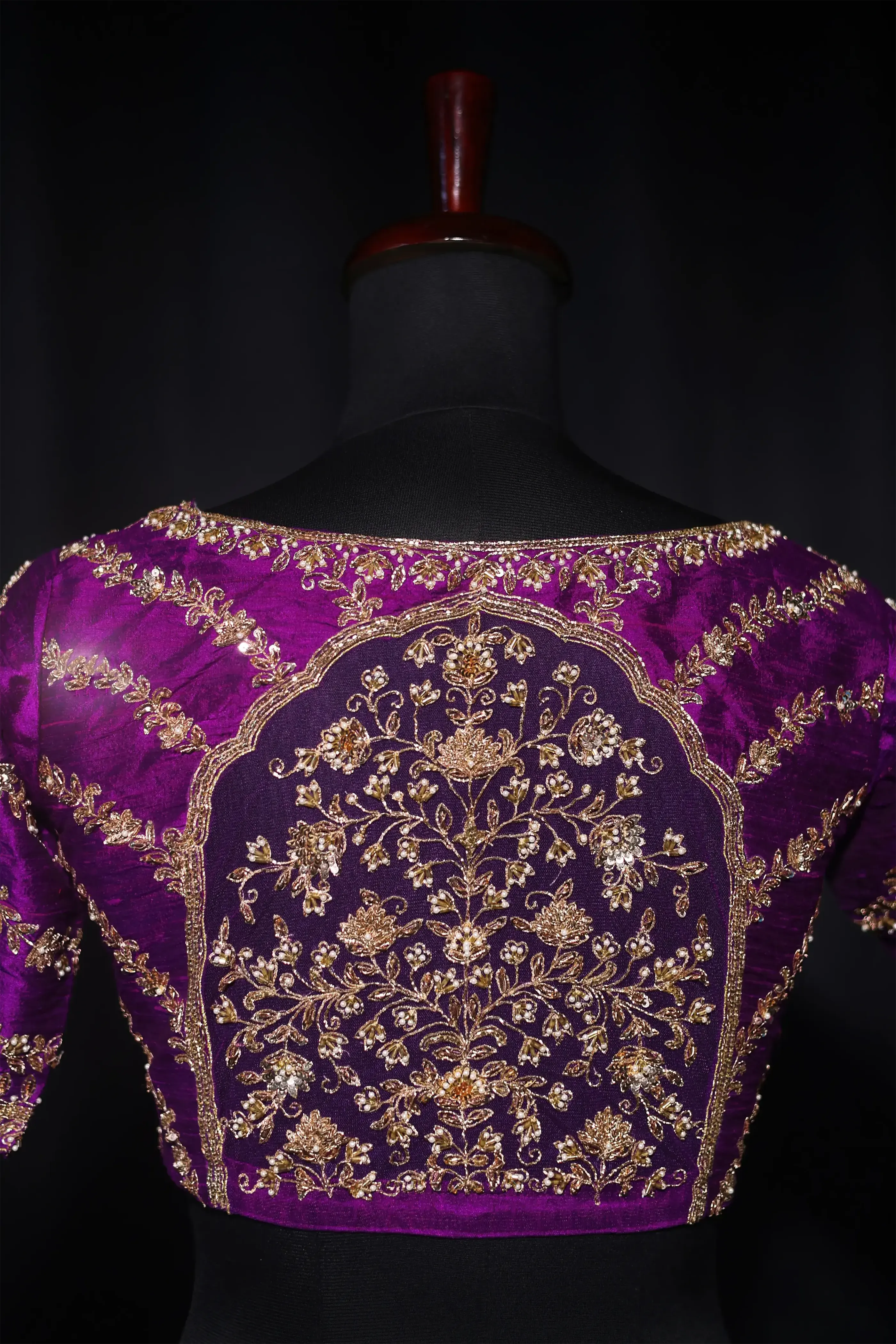 Purple Raw Silk Blouse For Women Jaal Style Party wear