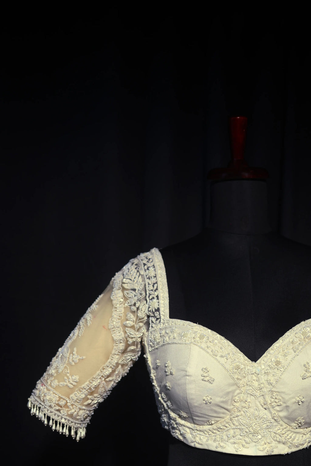 White Net  Blouse For Women Jaal Style Party wear