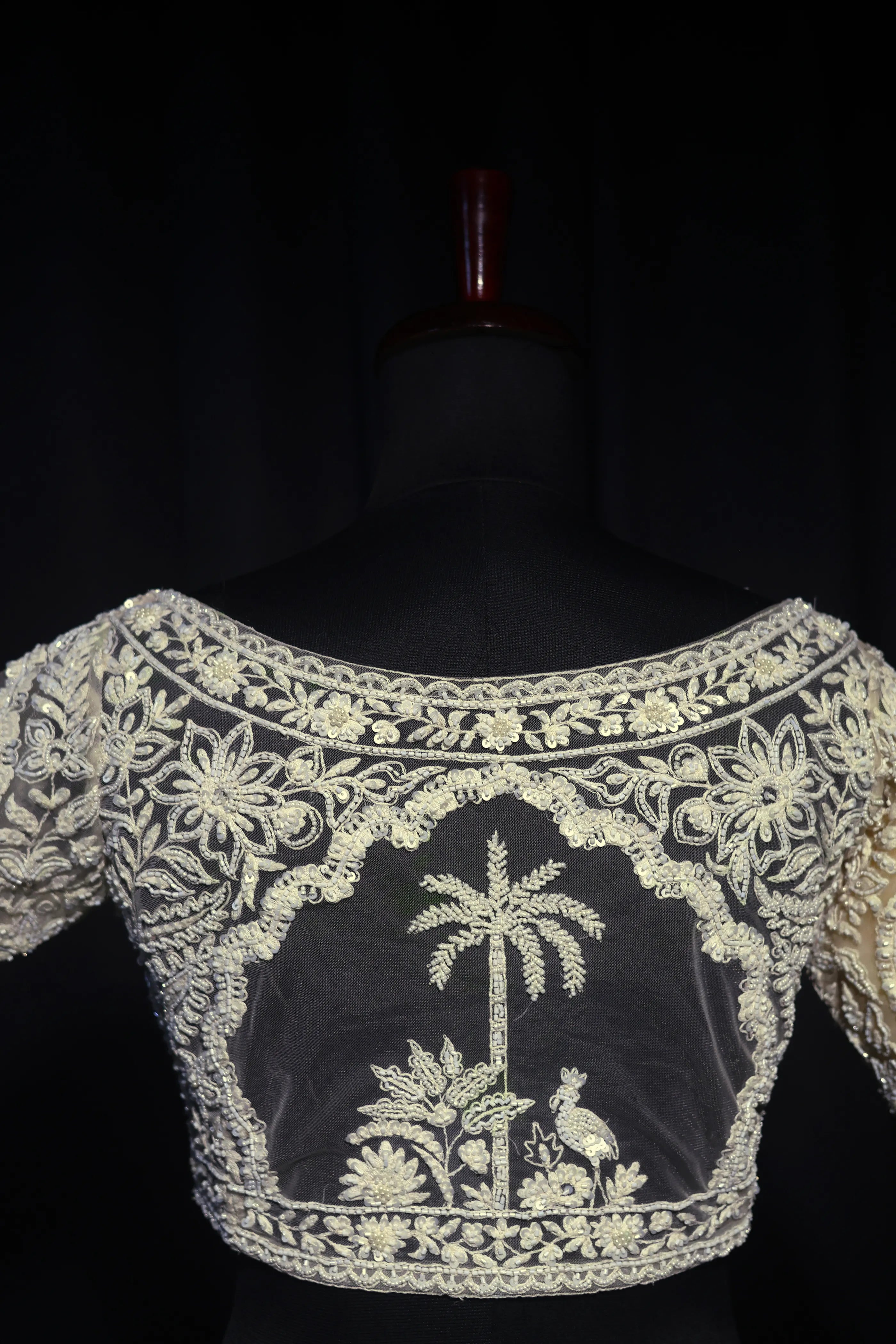 White Net  Blouse For Women Jaal Style Party wear