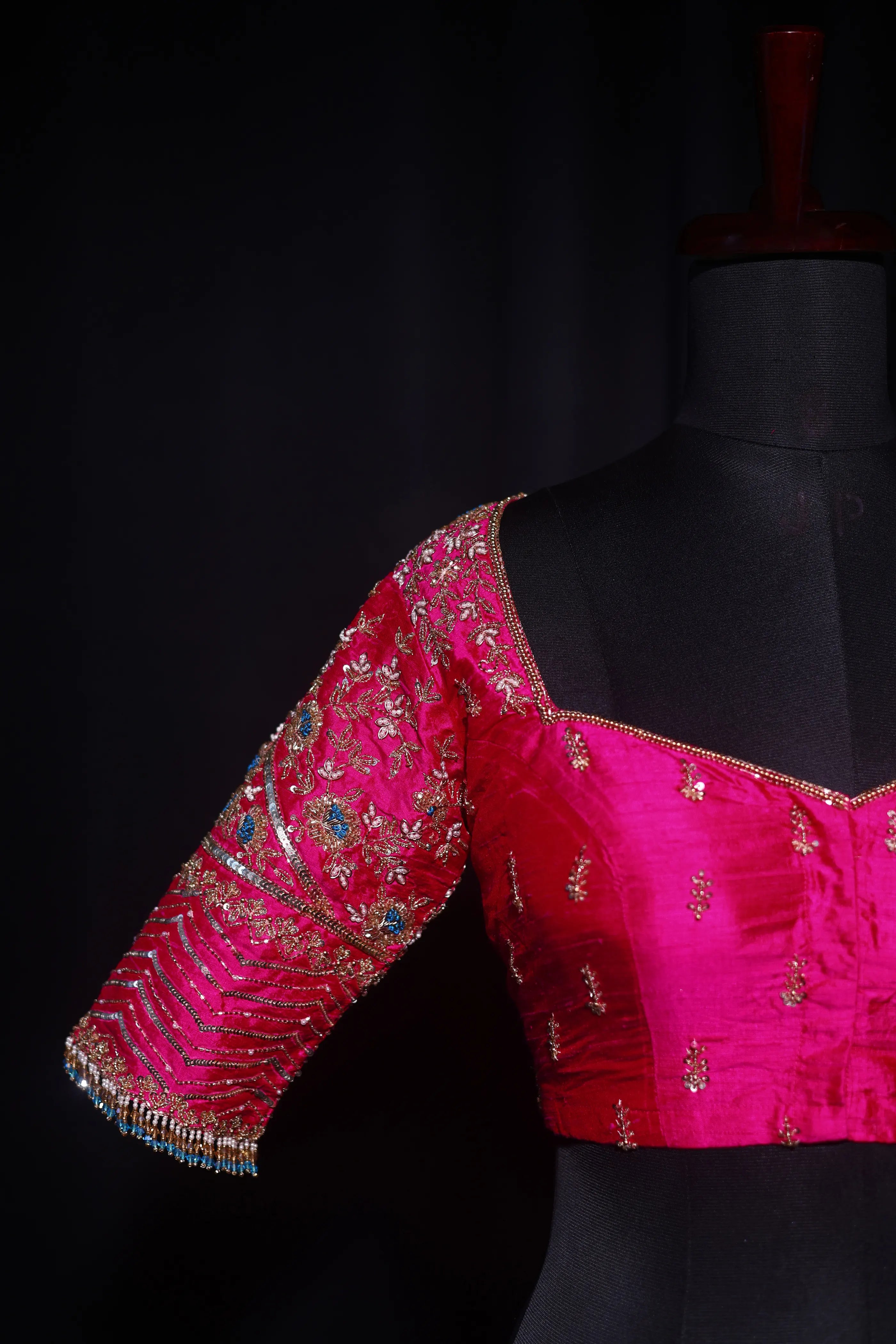 Rani Raw Silk Blouse For Women Jaal Style Party wear