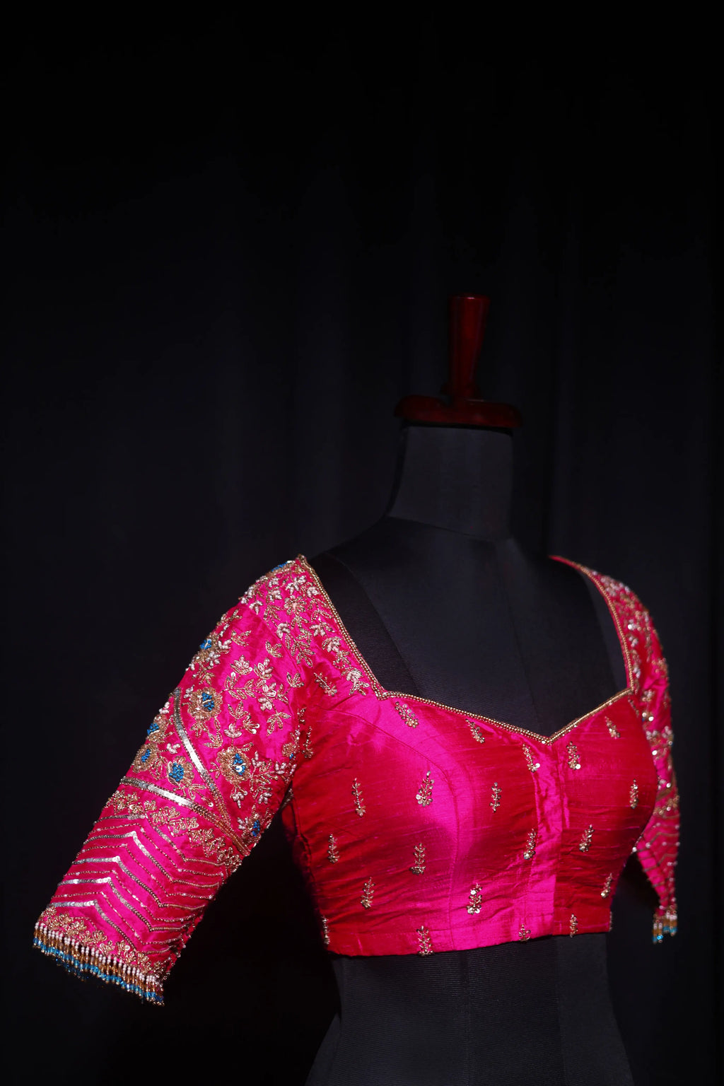 Rani Raw Silk Blouse For Women Jaal Style Party wear