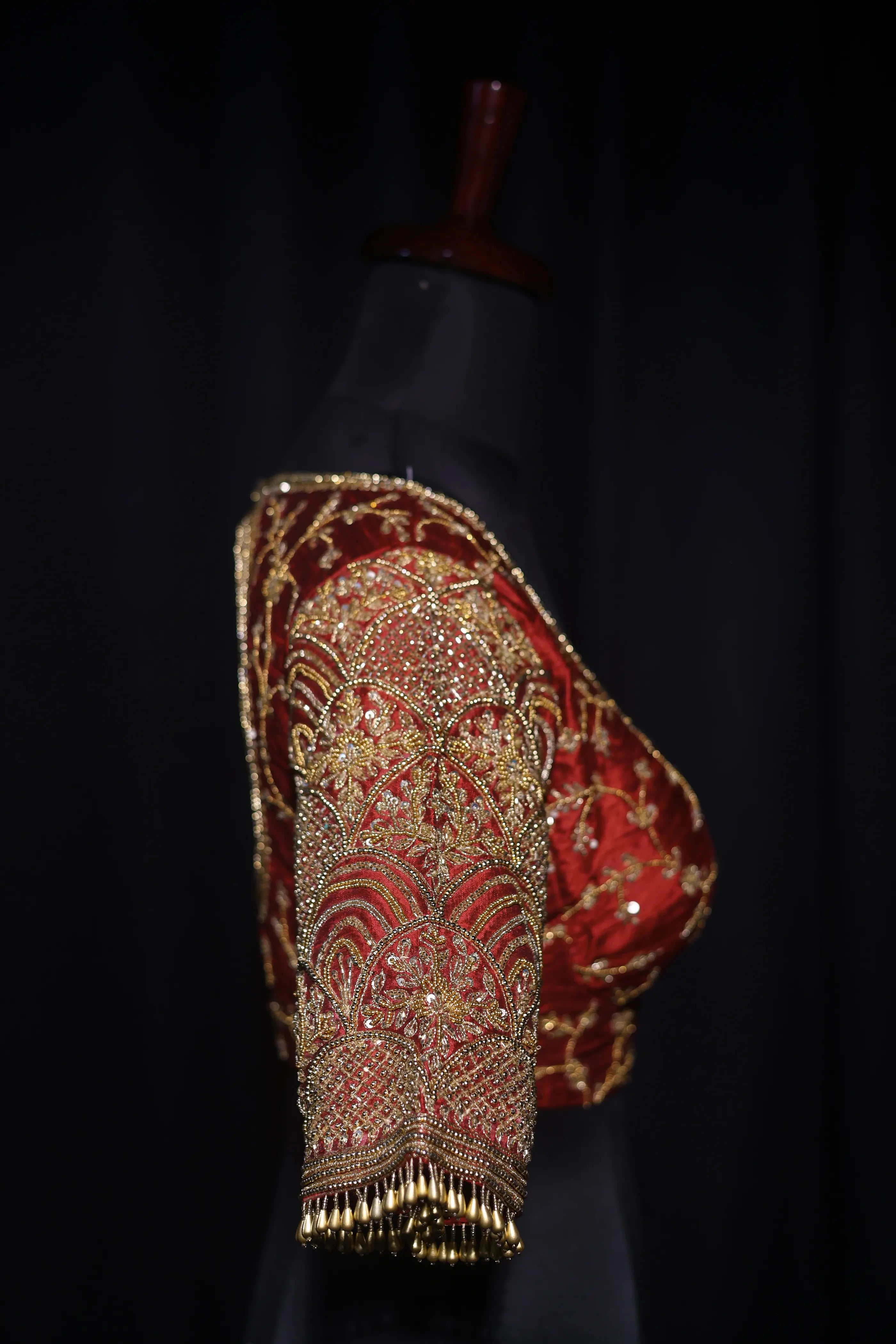 Maroon Raw Silk Blouse For Women Jaal Style Party wear