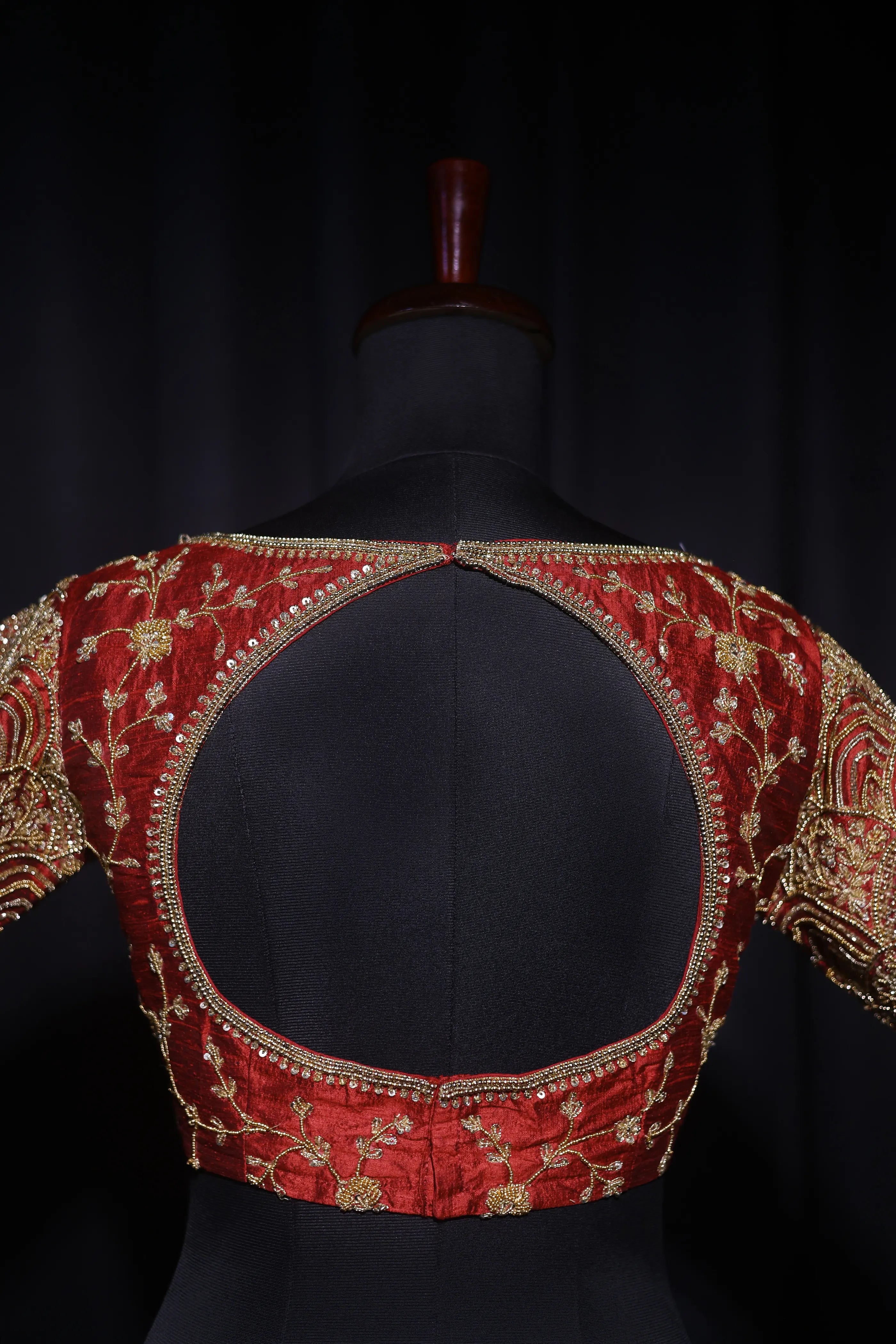 Maroon Raw Silk Blouse For Women Jaal Style Party wear