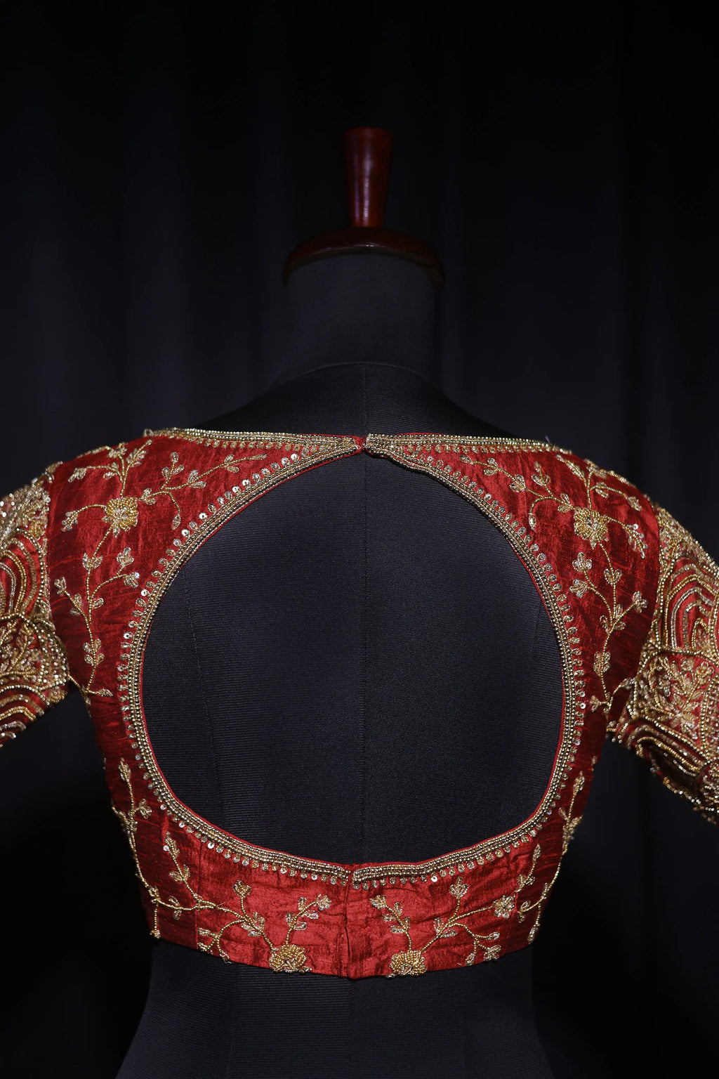 Maroon Raw Silk Blouse For Women Jaal Style Party wear
