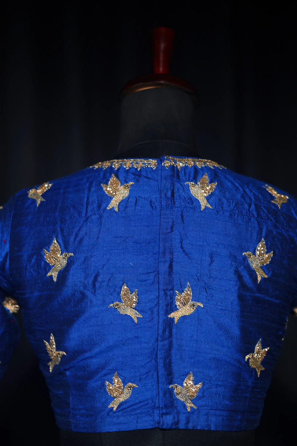 Royal Blue Raw Silk Blouse For Women Jaal Style Party wear