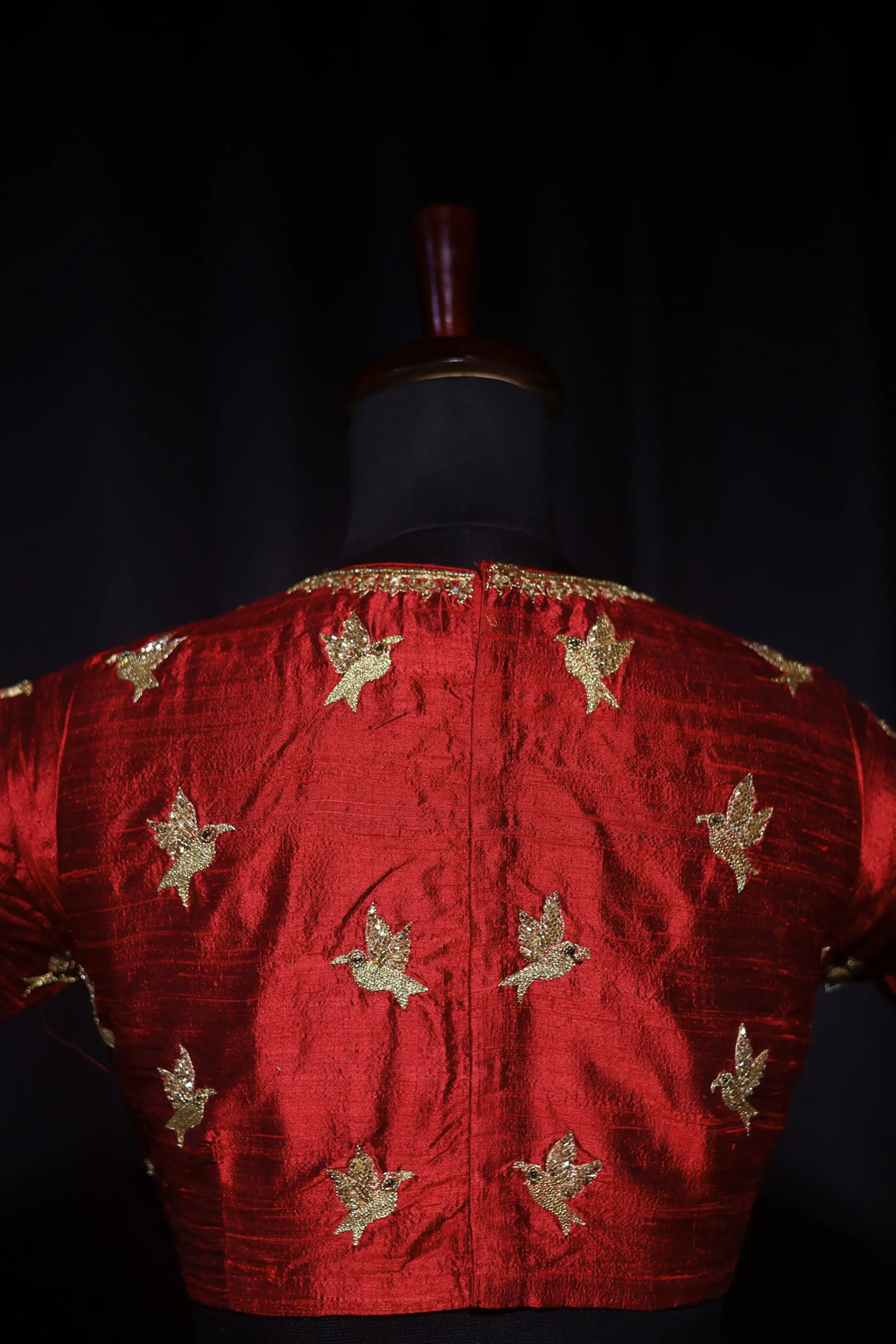 Maroon Raw Silk Blouse For Women Jaal Style Party wear
