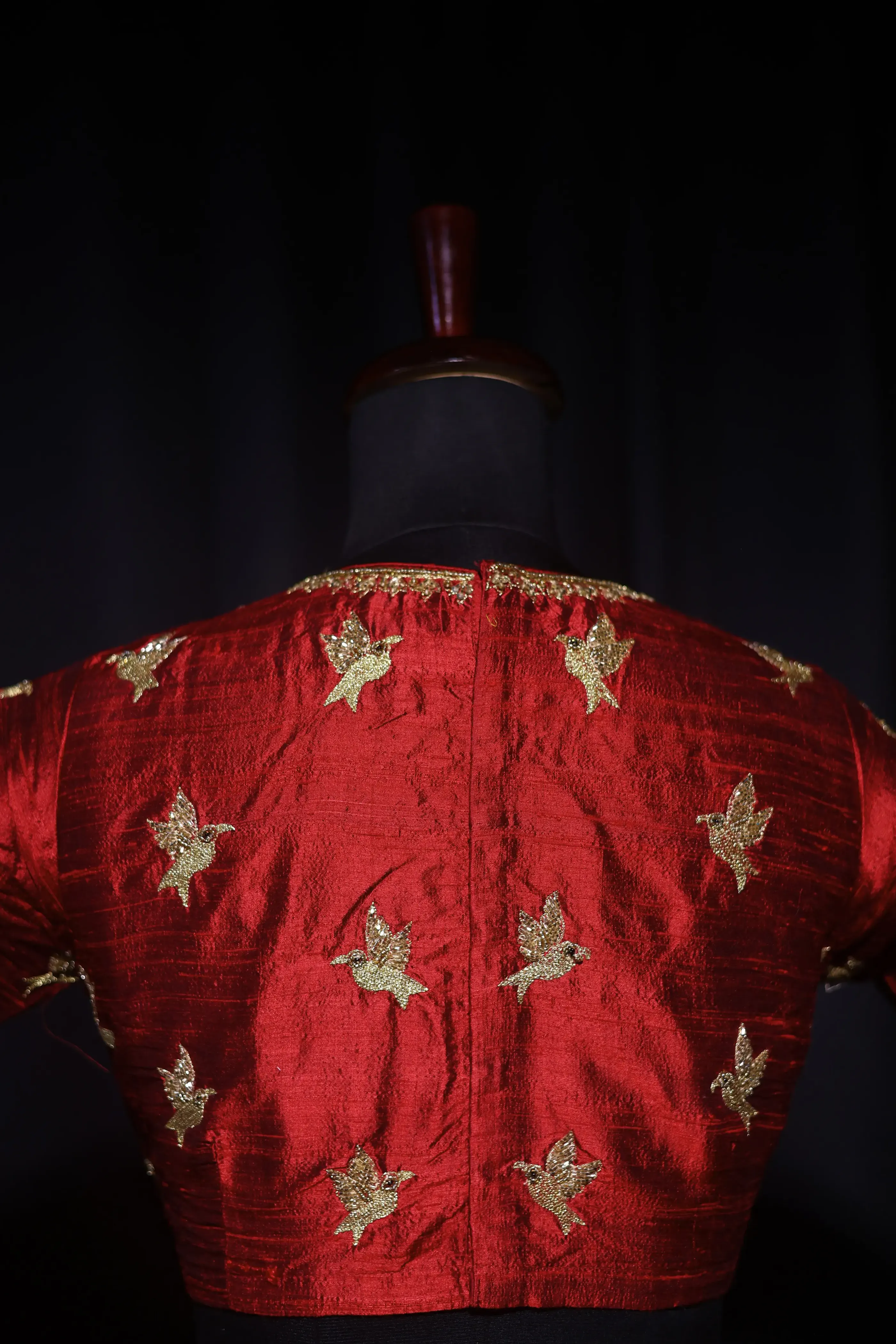 Maroon Raw Silk Blouse For Women Jaal Style Party wear