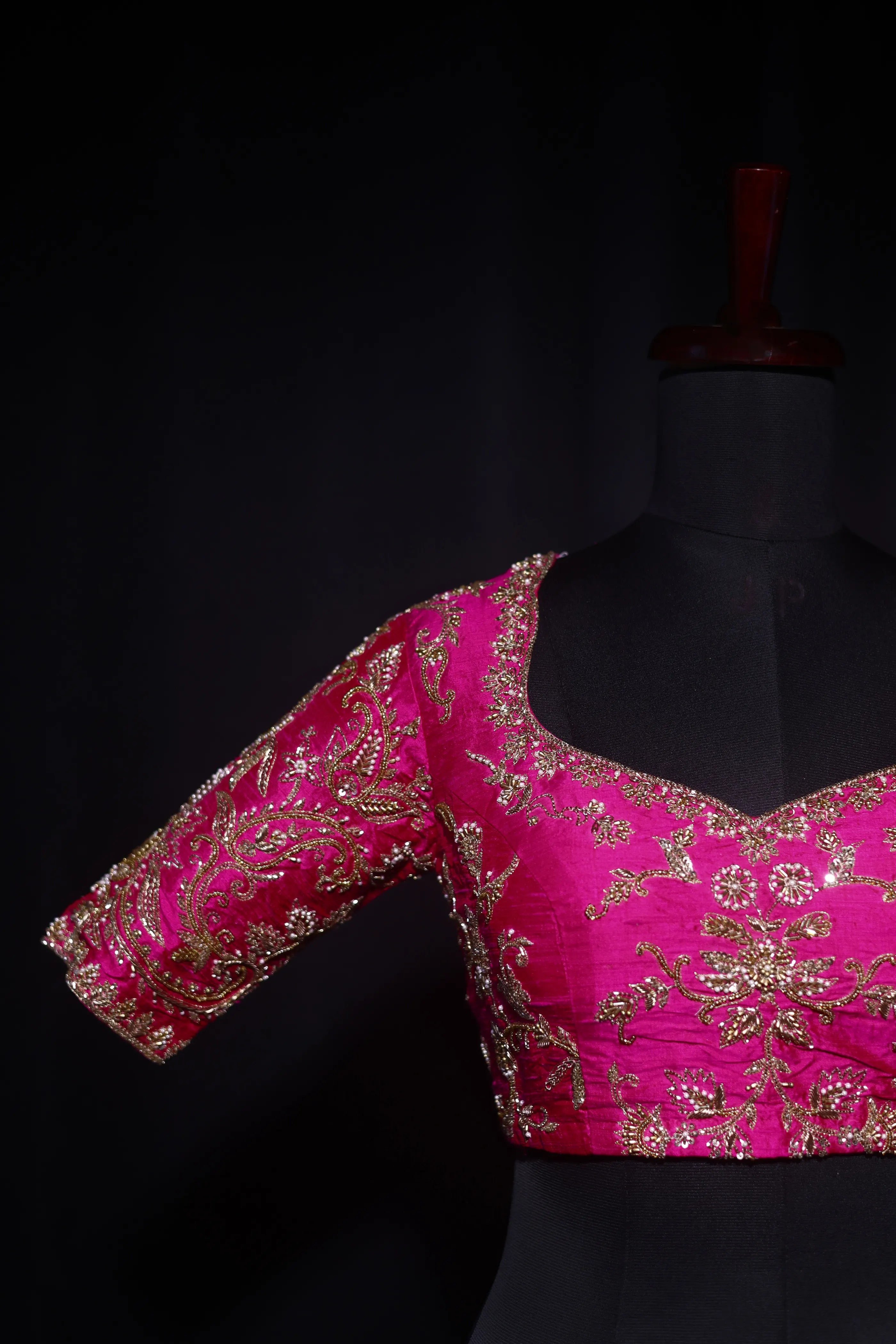 Rani Raw Silk Blouse For Women Jaal Style Party wear