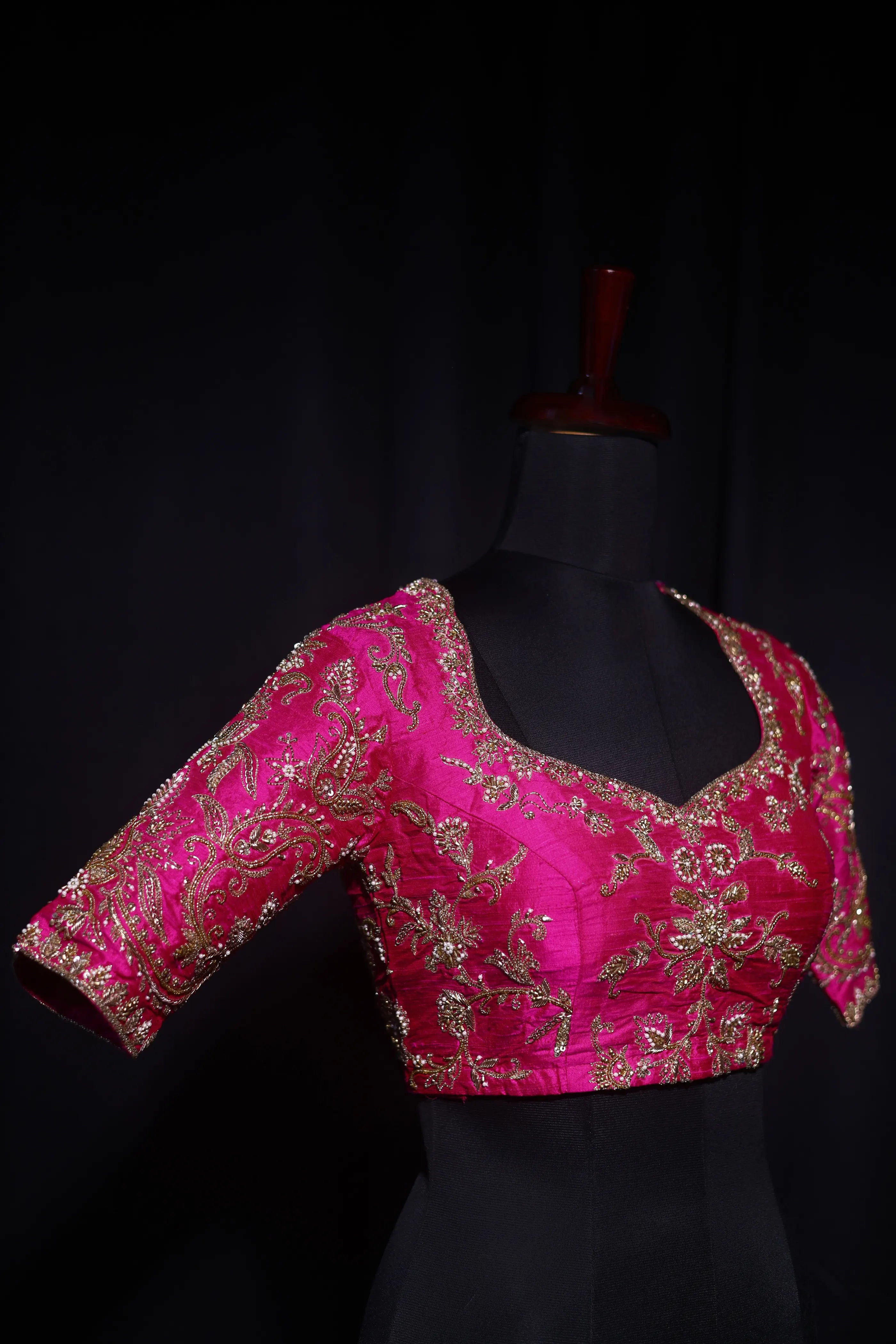 Rani Raw Silk Blouse For Women Jaal Style Party wear