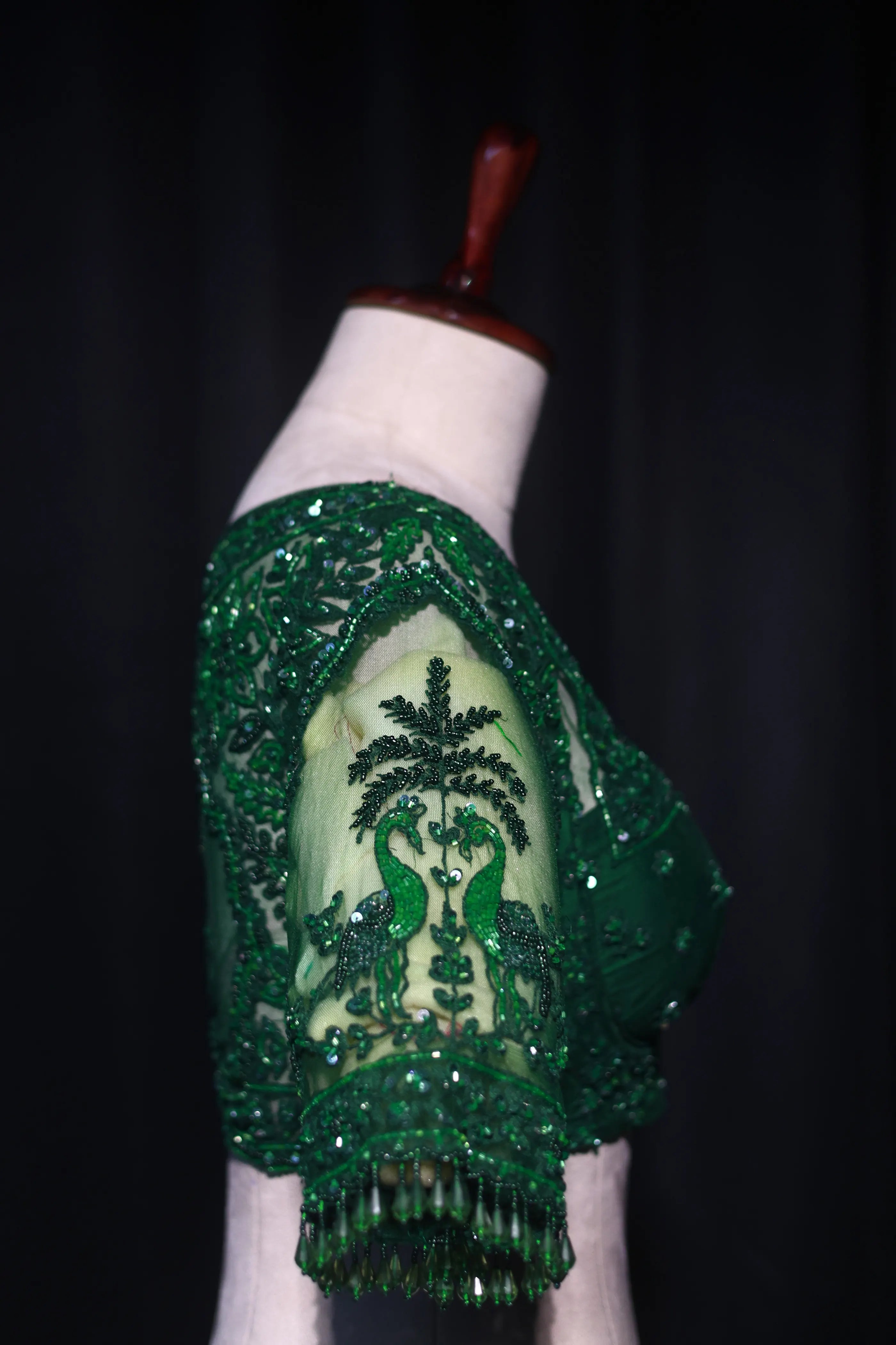 Bottle Green Net  Blouse For Women Jaal Style Party wear