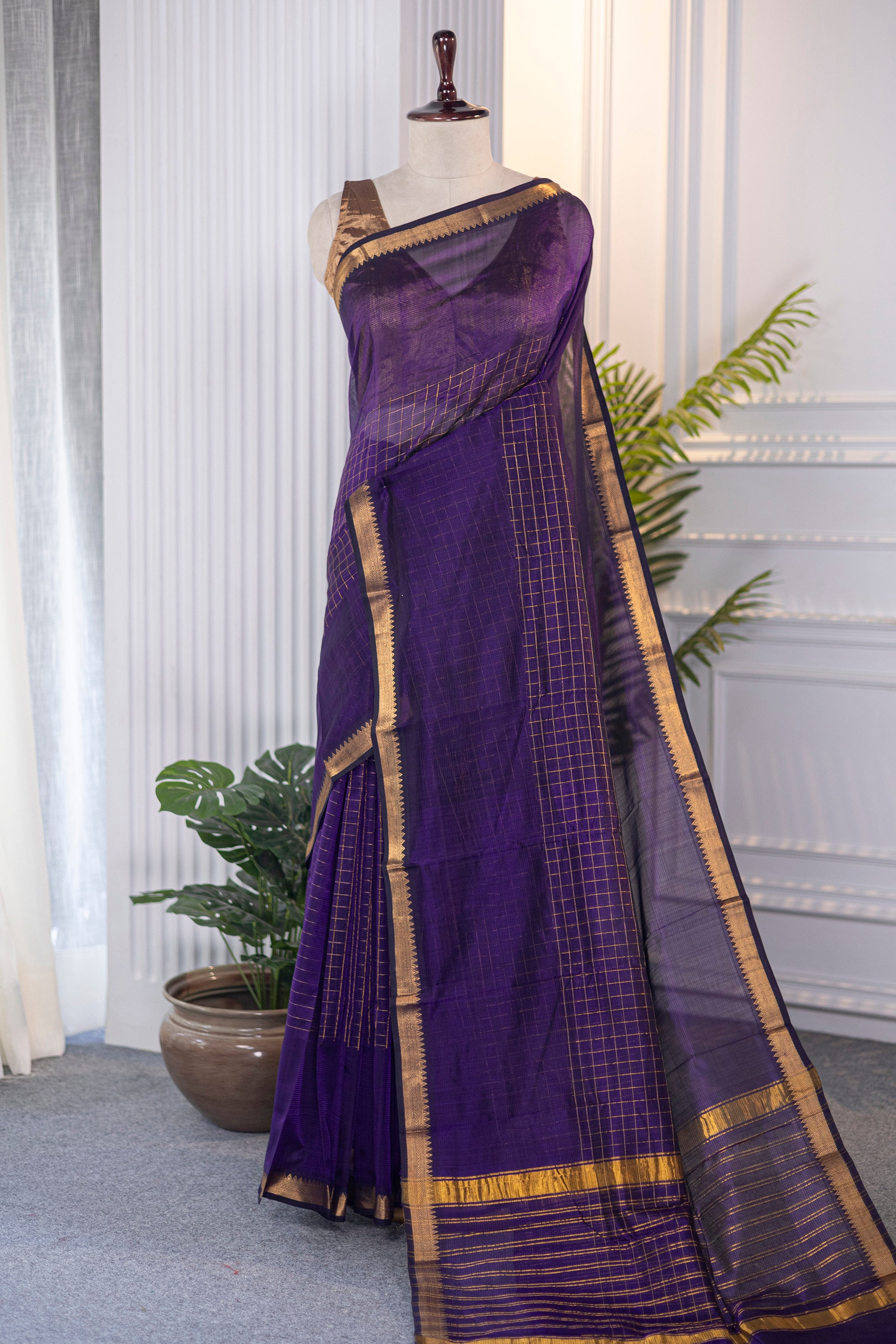 Checks Silk Mangalgiri