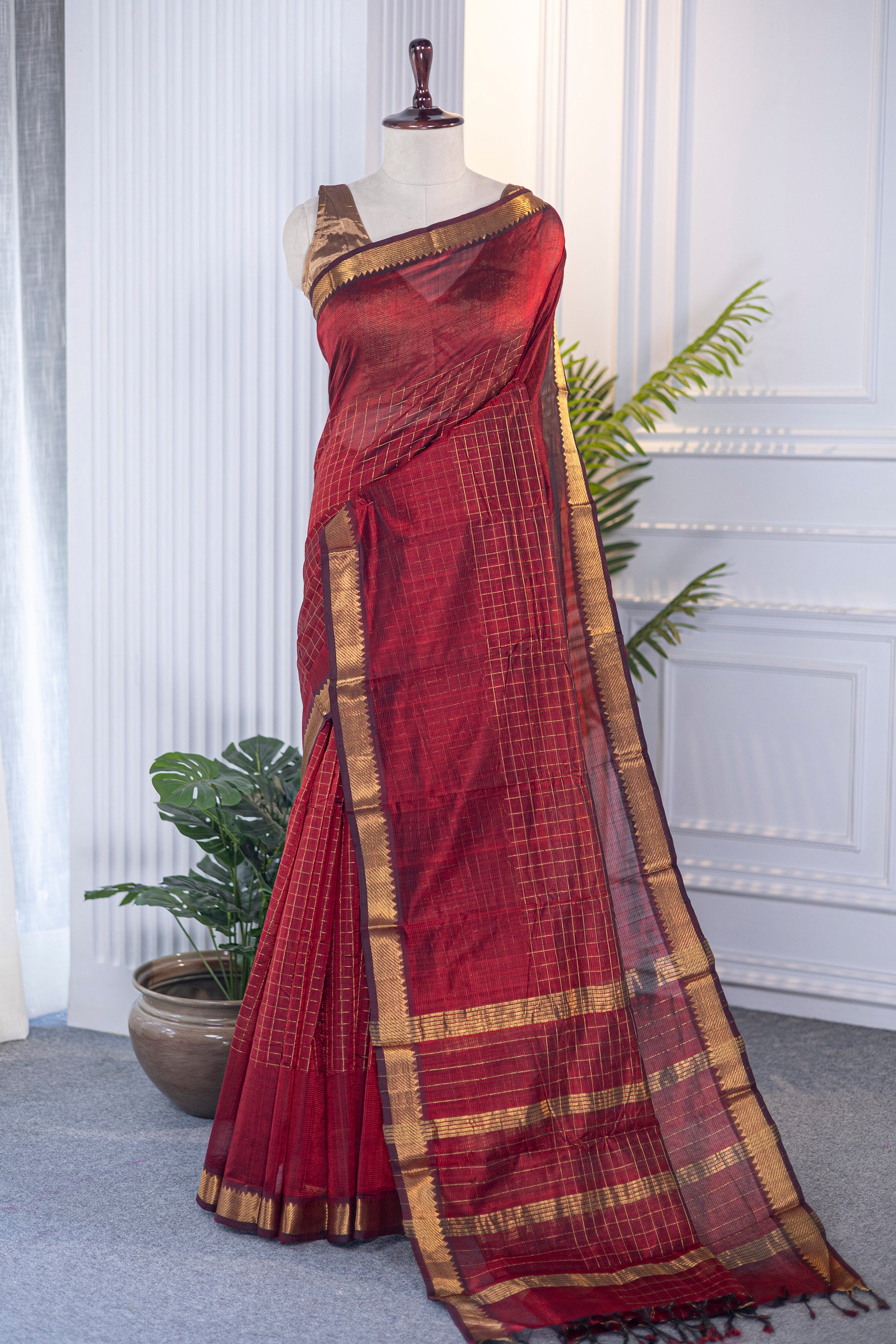 Checks Silk Mangalgiri