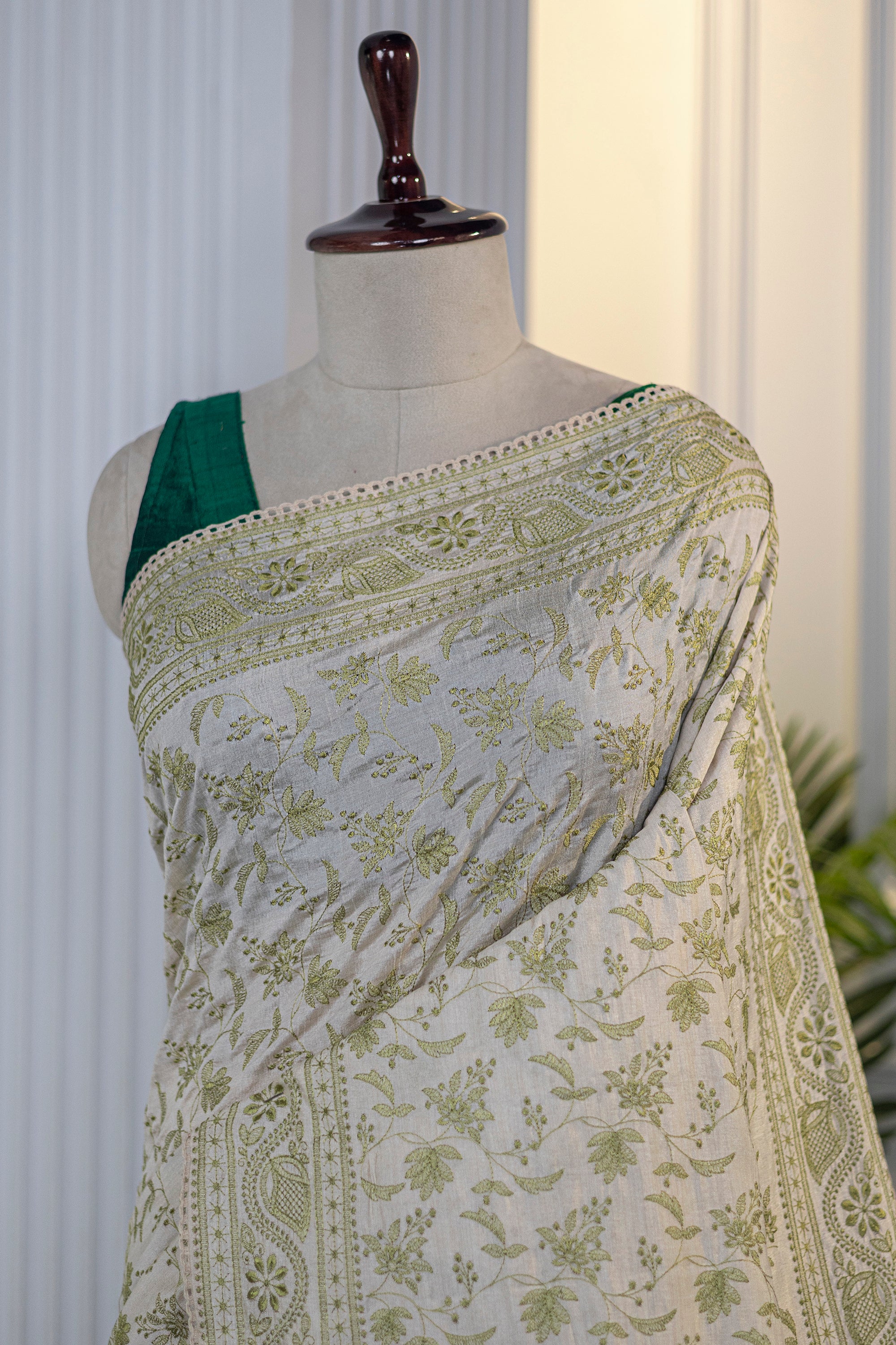 Semi Tussar Embroidery