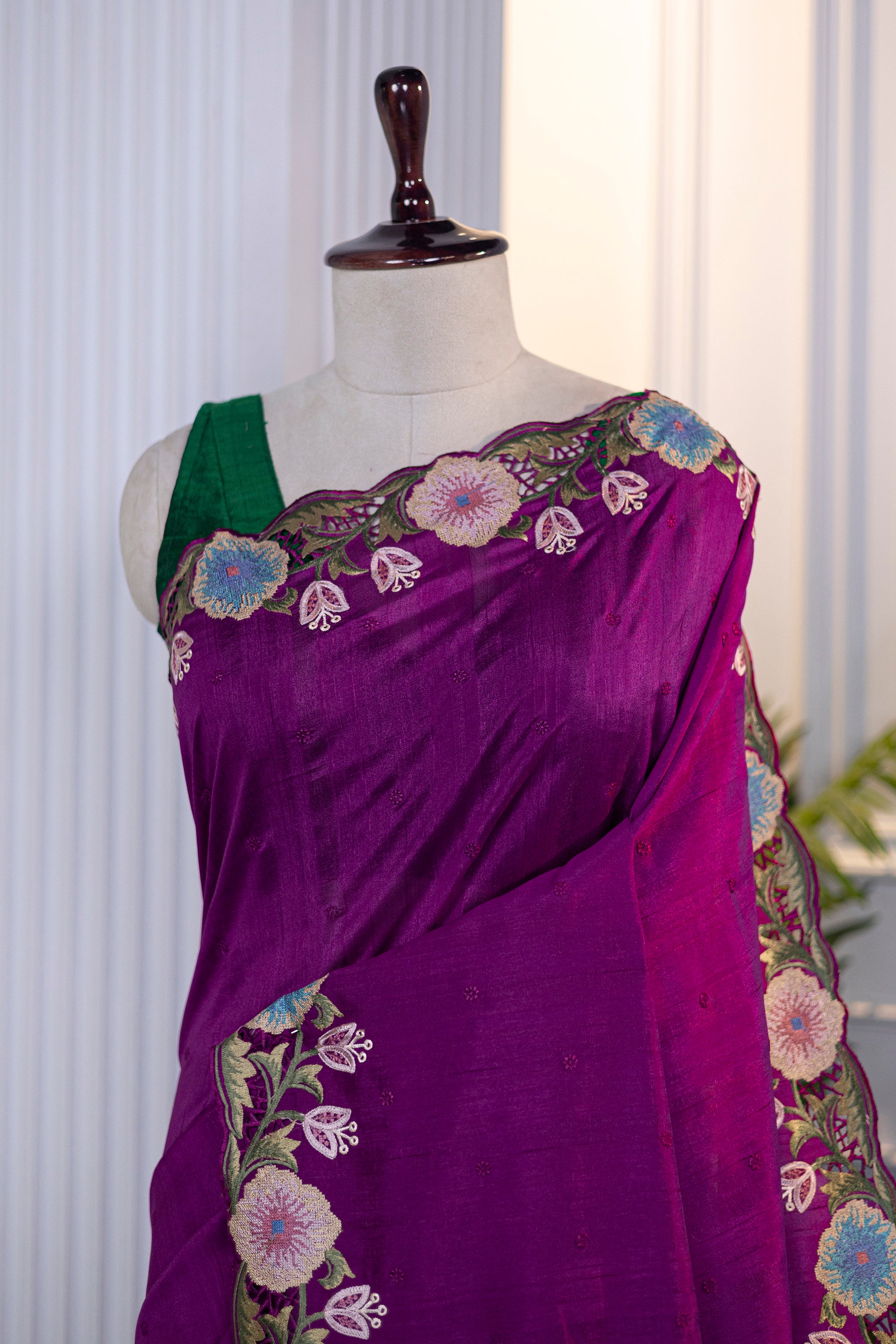 Semi Tussar Embroidery