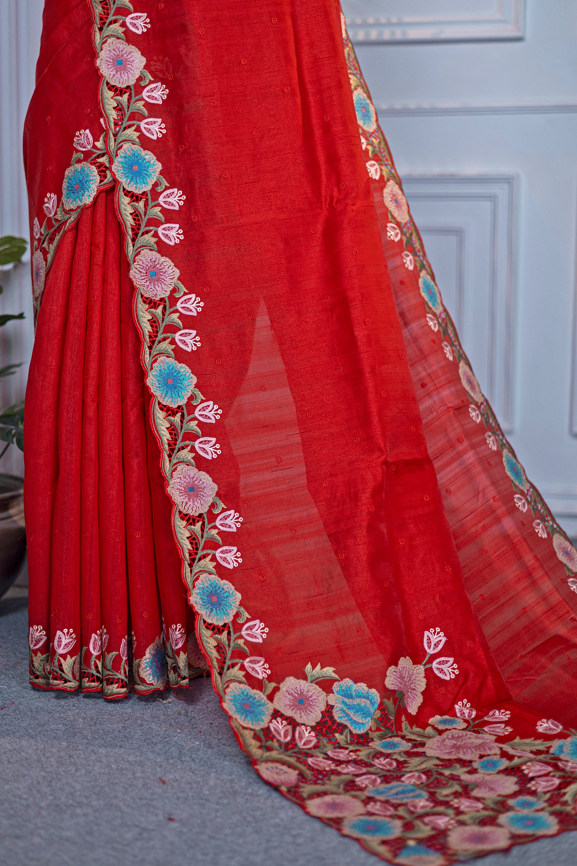 Semi Tussar Embroidery