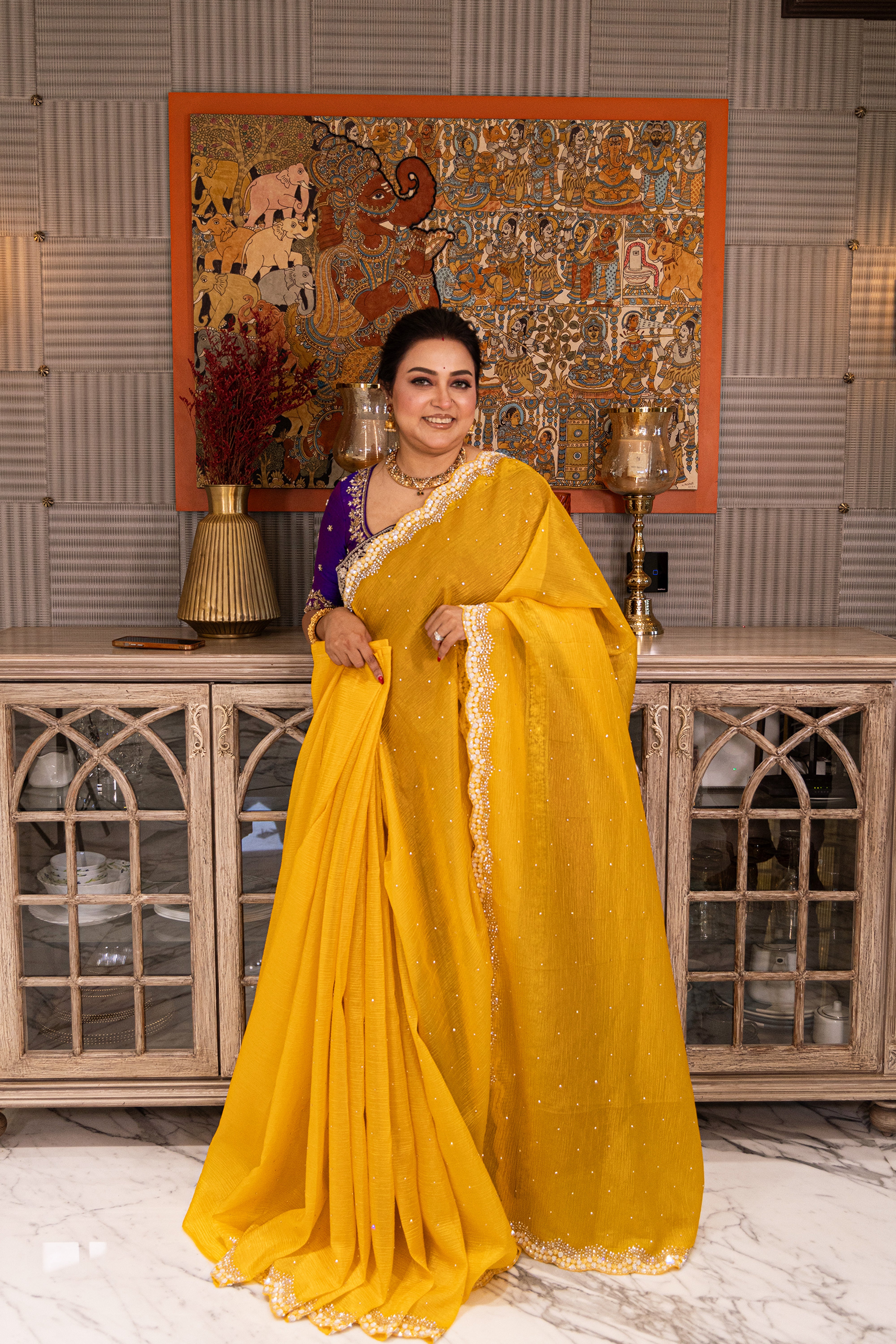 Crush Tissue Zardosi Work